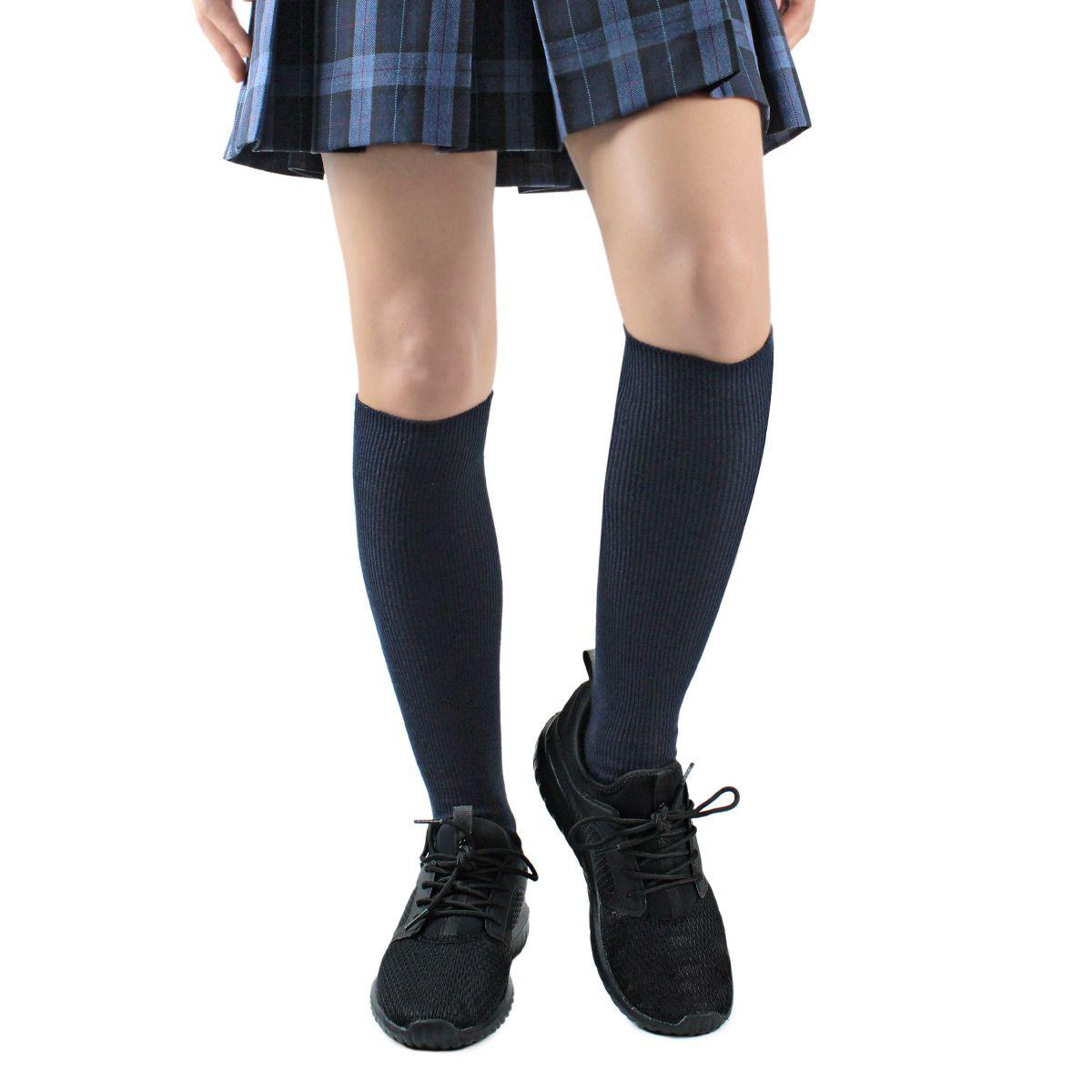 Calceta Algodón Bi-Pack Escolar Azul Monarch-1