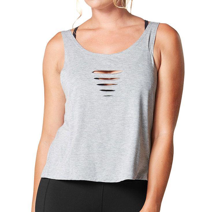Laser Cut Tank Heather Gris-0