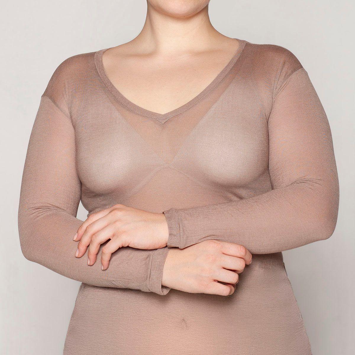 Polera Skin Top  Escote V Nogal Lasst-0