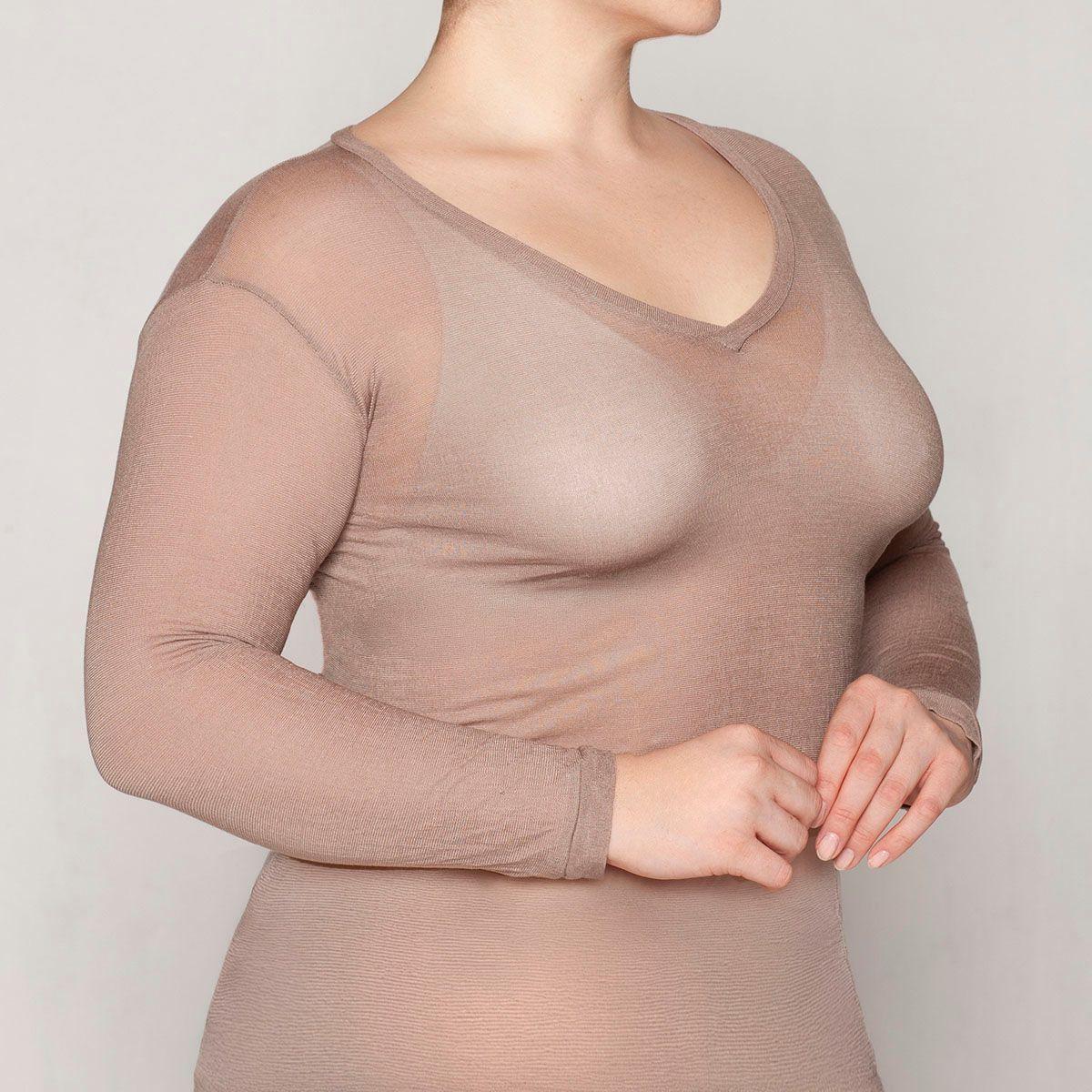 Polera Skin Top  Escote V Nogal Lasst-1