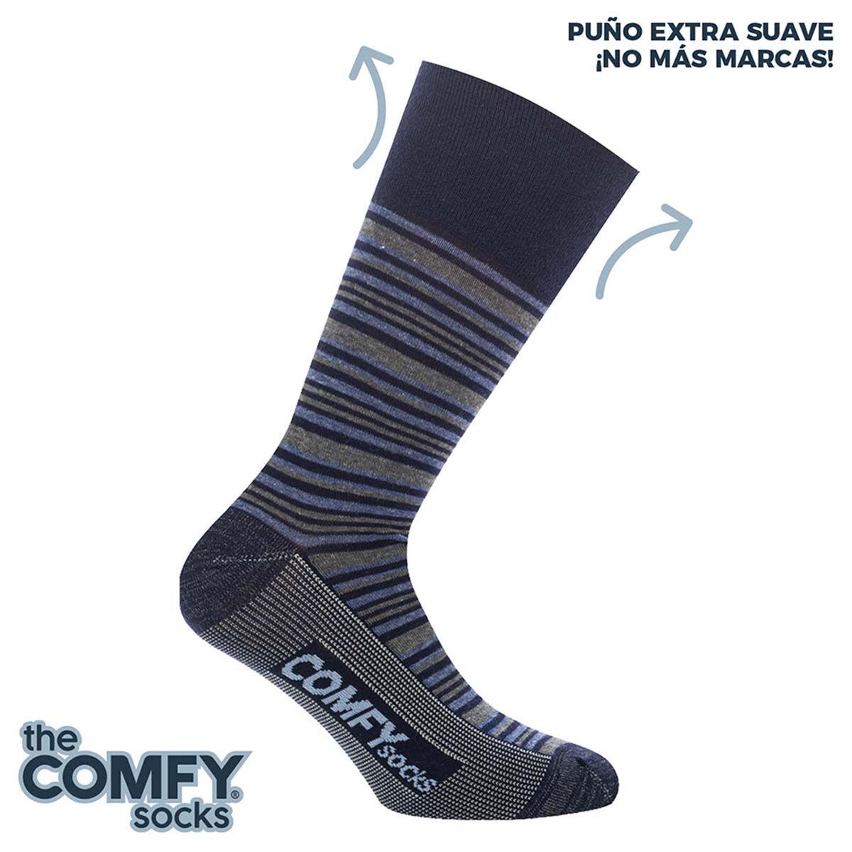 Calcetín Comfy Cobre Rayas Azul-1
