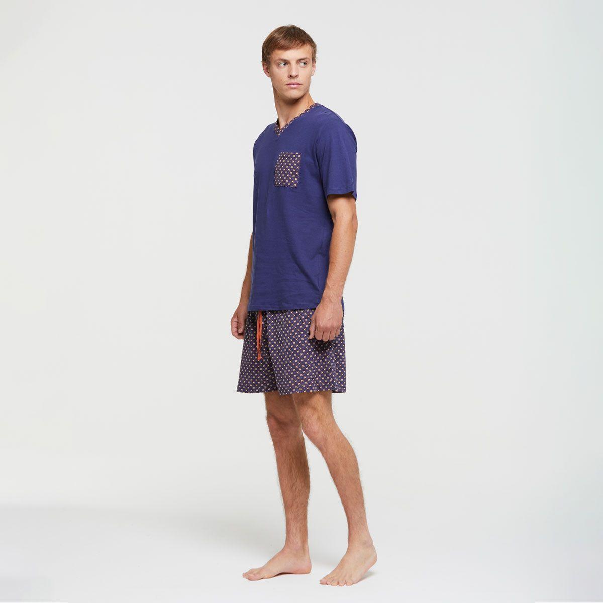 Pijama Short Augusto Azul Pompea-2