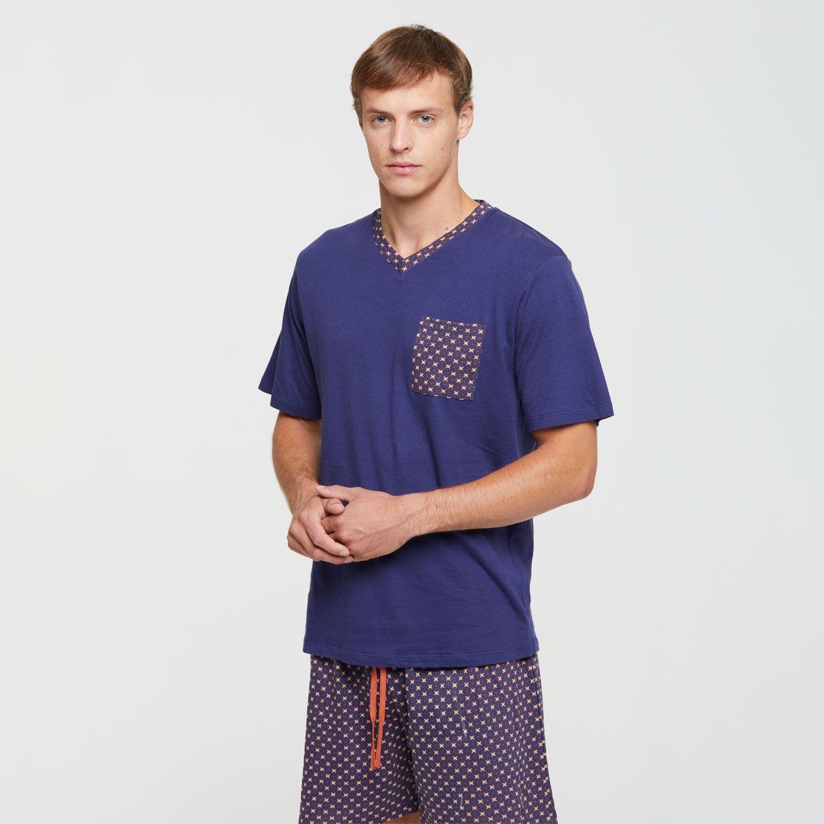 Pijama Short Augusto Azul Pompea-4