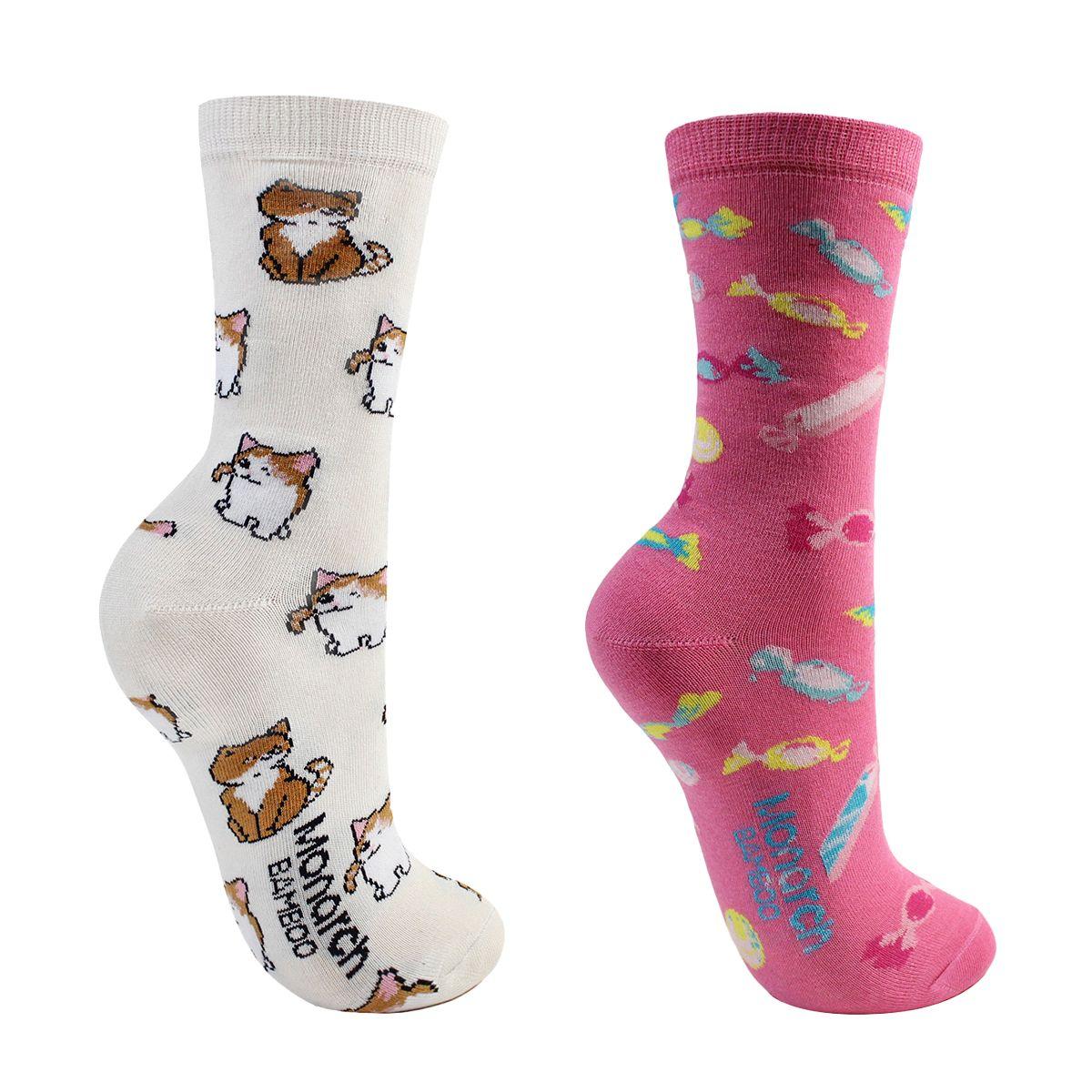 2 Pares Calcetín Bamboo Iconos Lino Monarch-1