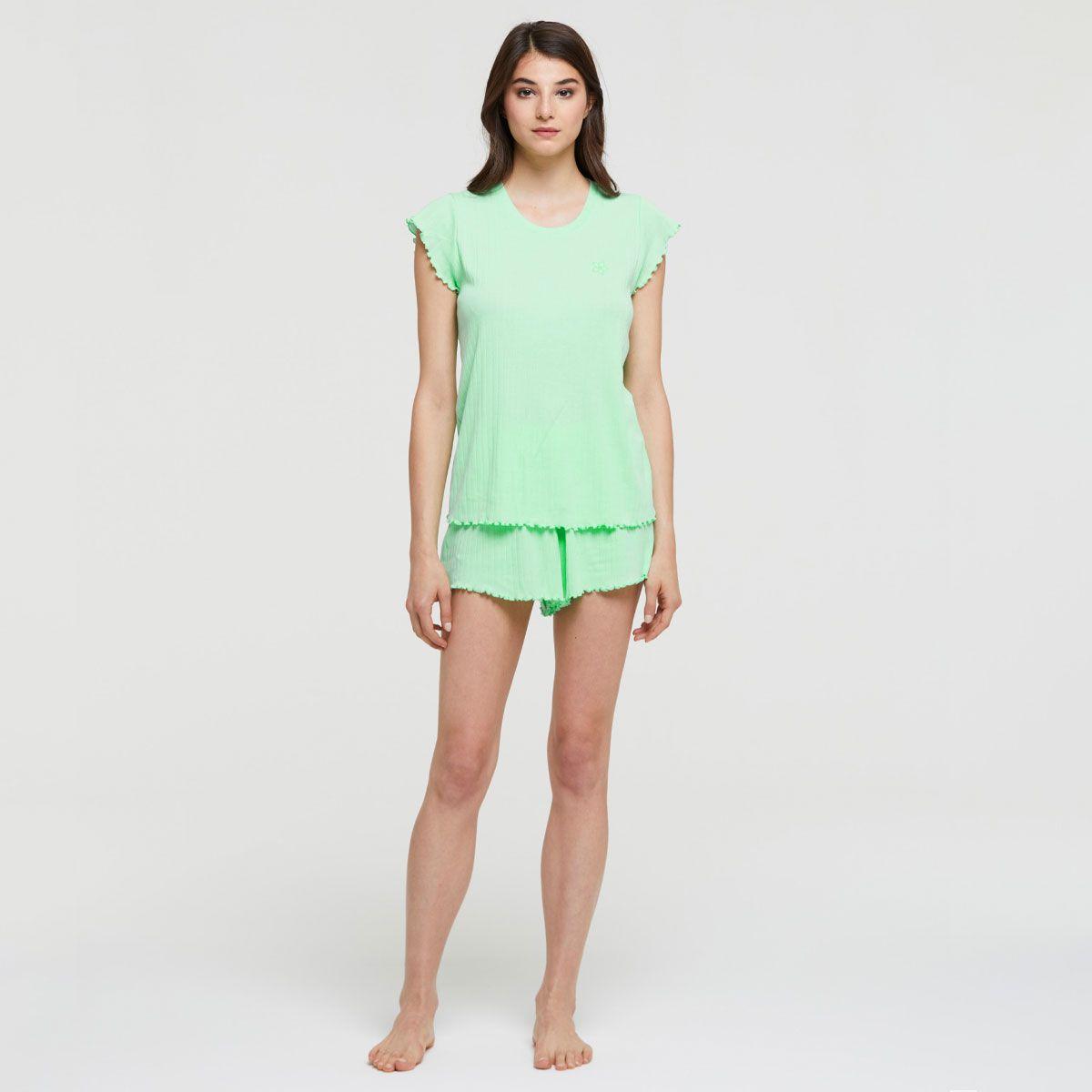 Pijama Short Martha Verde Pompea-0