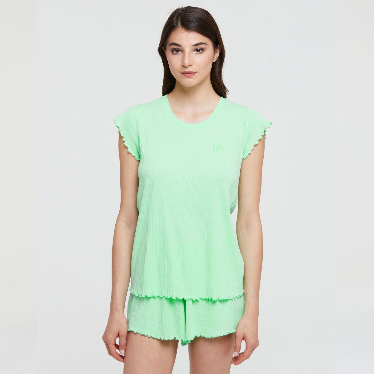 Pijama Short Martha Verde Pompea-3