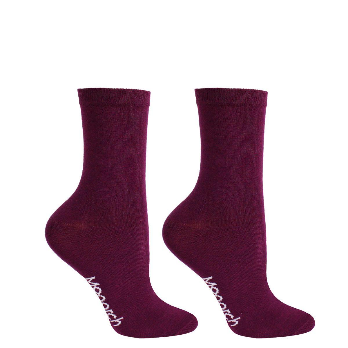 2 Pares Calcetin Bamboo Pique Colores Burdeo-0