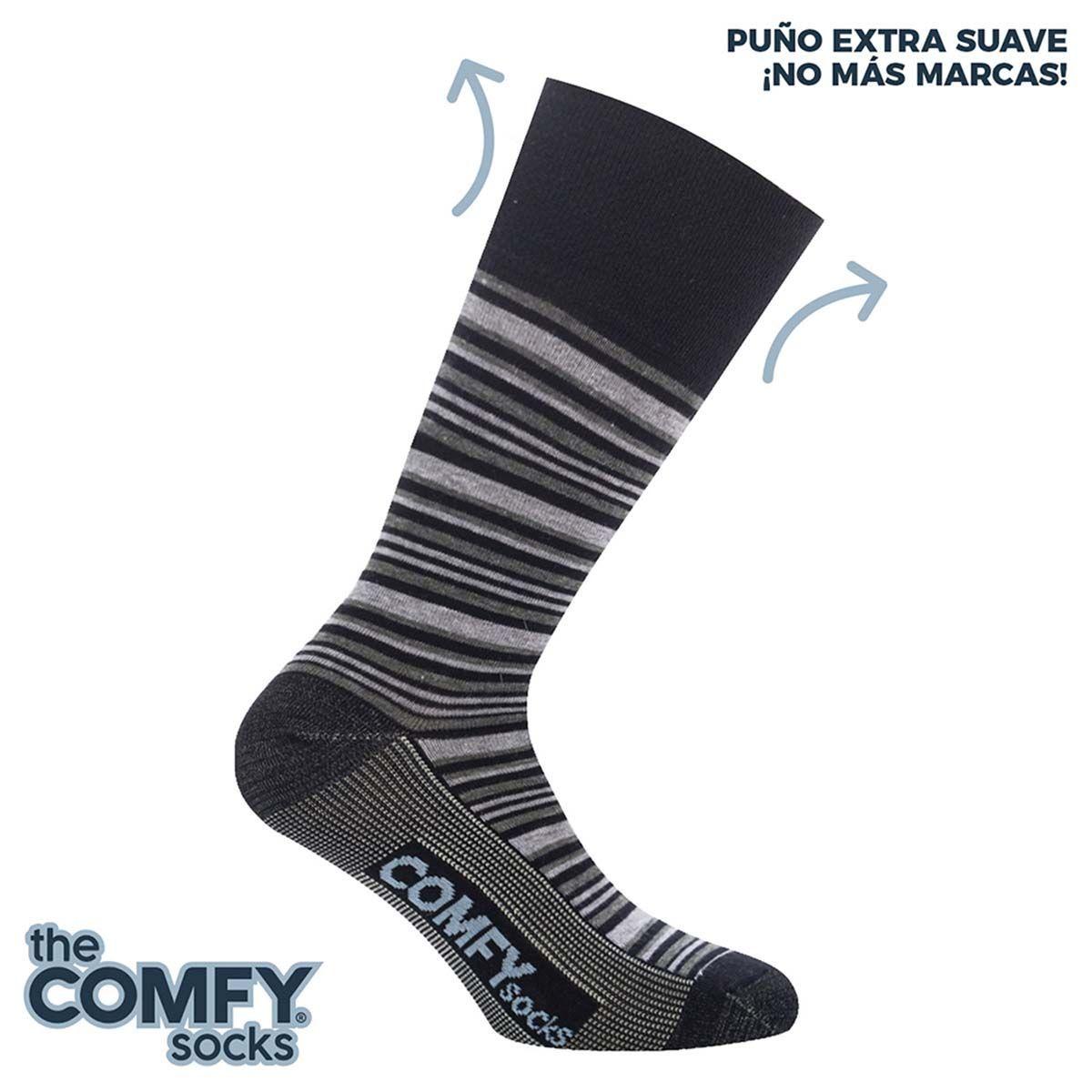 Calcetín Comfy Cobre Rayas Negro-1