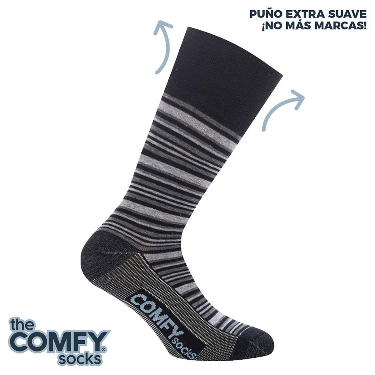 Calcetín Comfy Cobre Rayas Negro-0