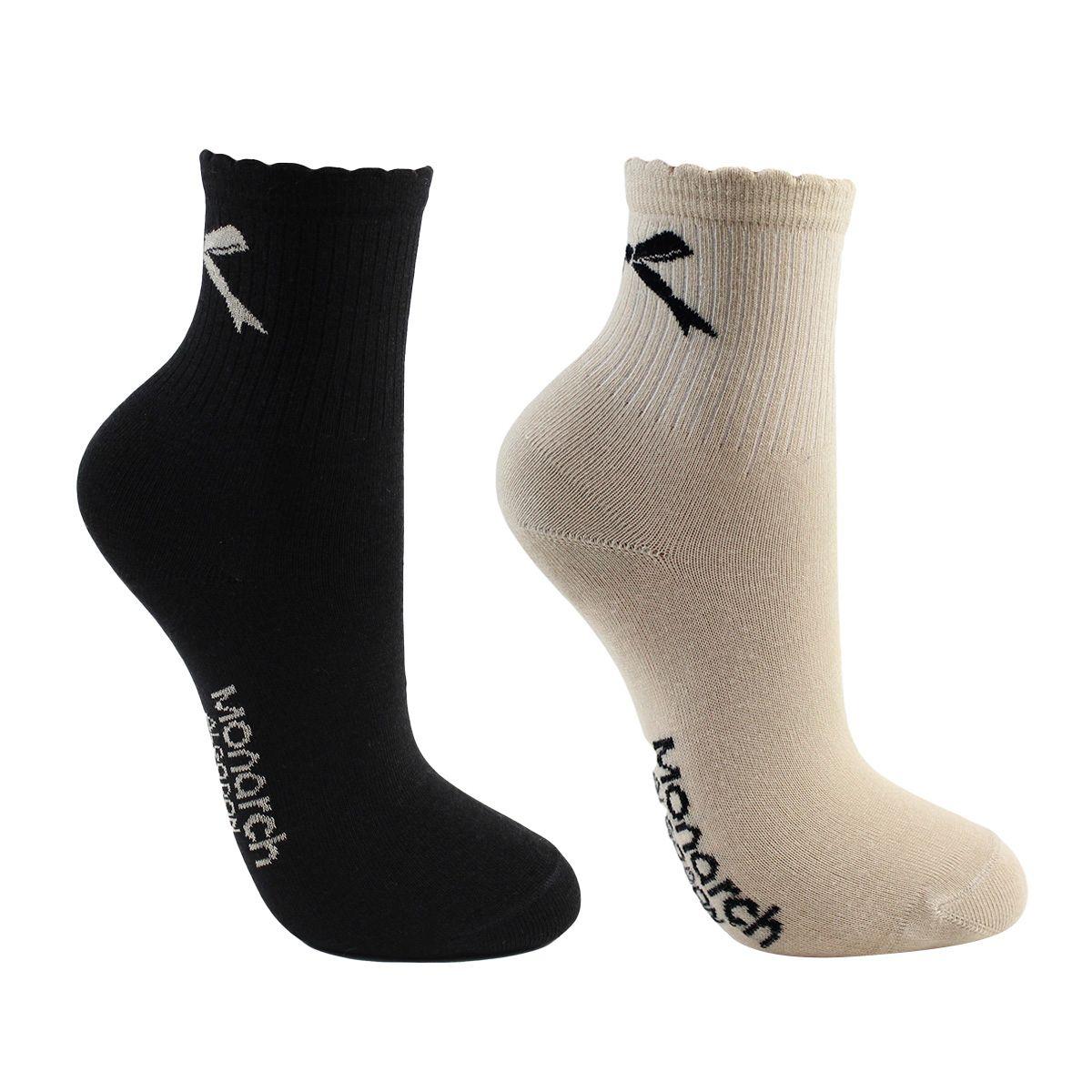 2 Pares Calcetín Bamboo Cintas Largo 2/4 Crudo-0