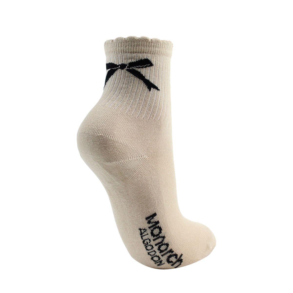 2 Pares Calcetín Bamboo Cintas Largo 2/4 Crudo-1