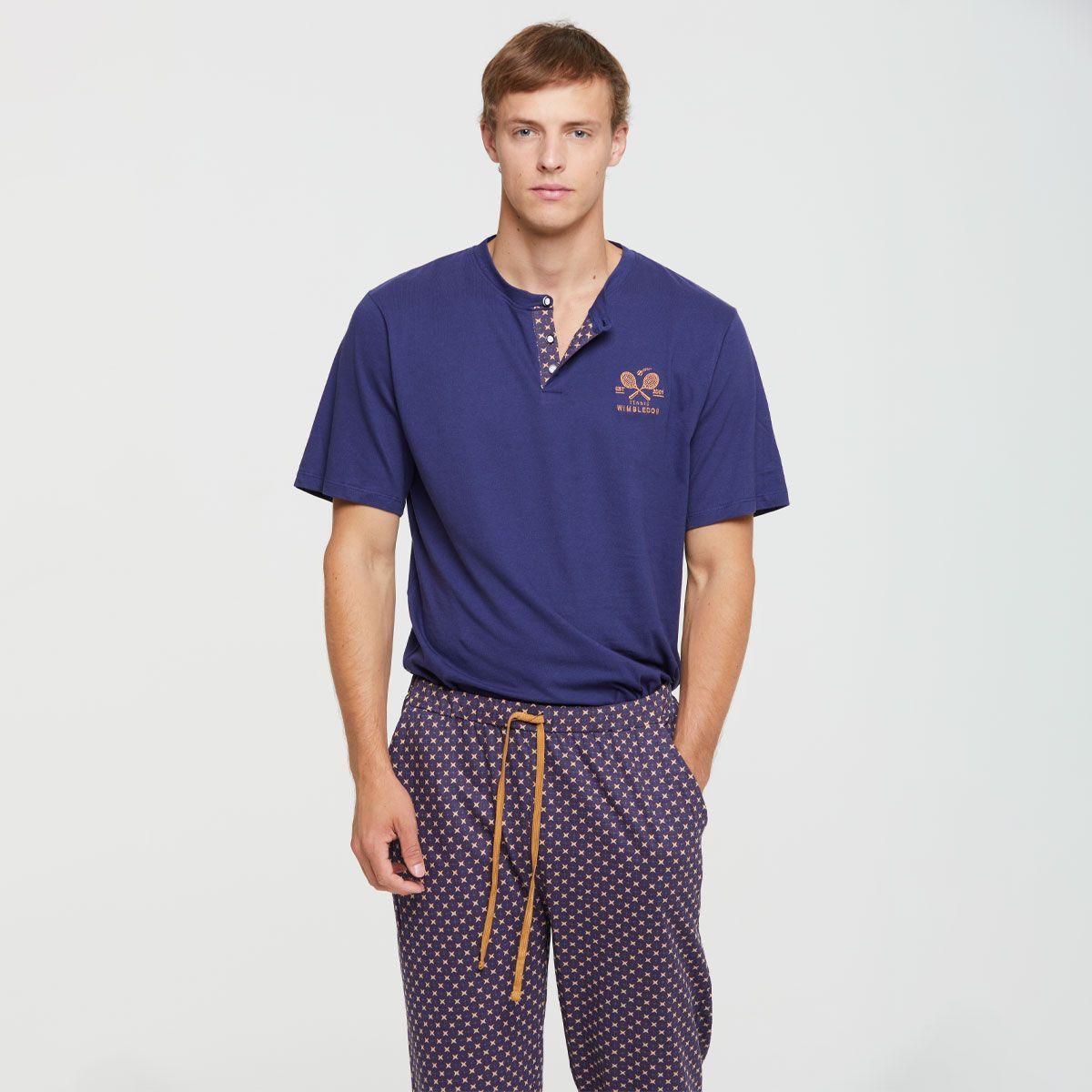 Pijama Pantalón Claudio Azul Pompea-5