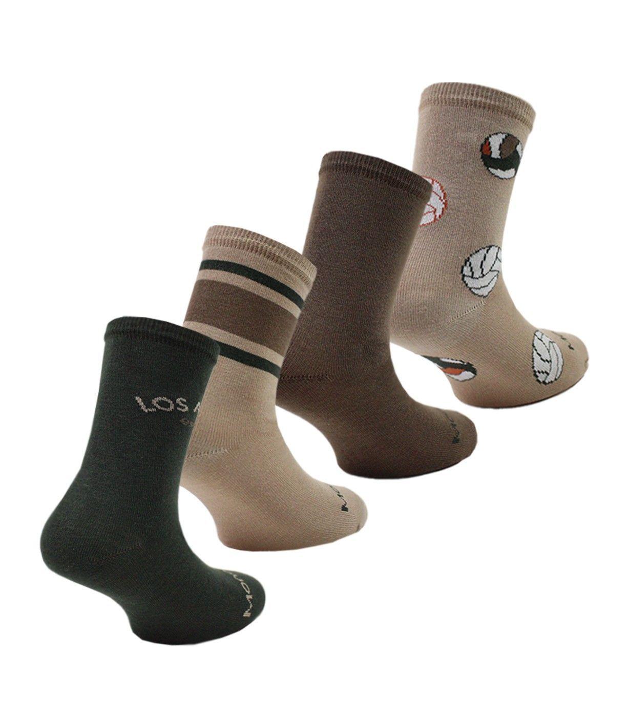 4 Pares Calcetín Bamboo Niño Diseños Beige Monarch-1