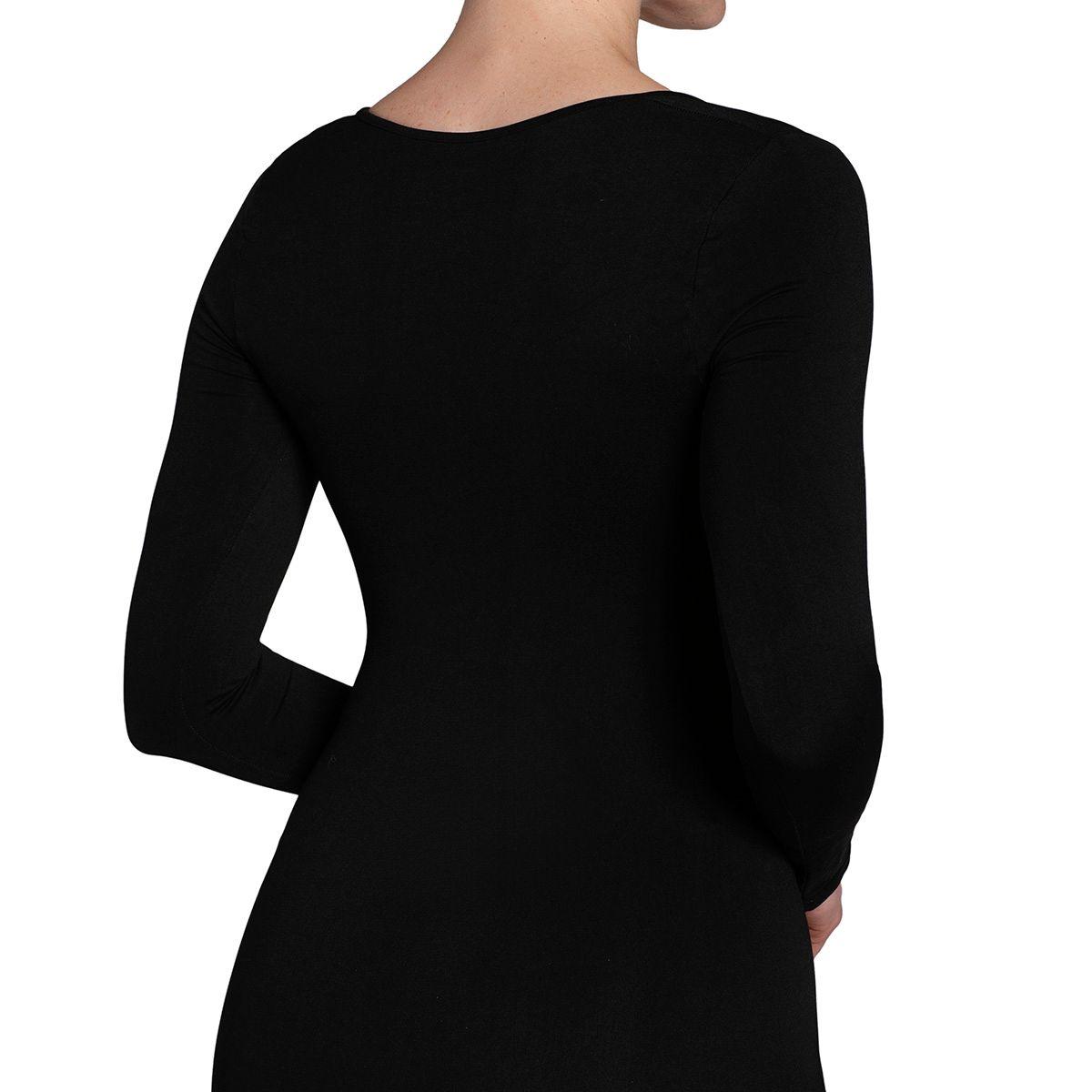 Polera Manga Larga Escote Cuadrado Negro-2