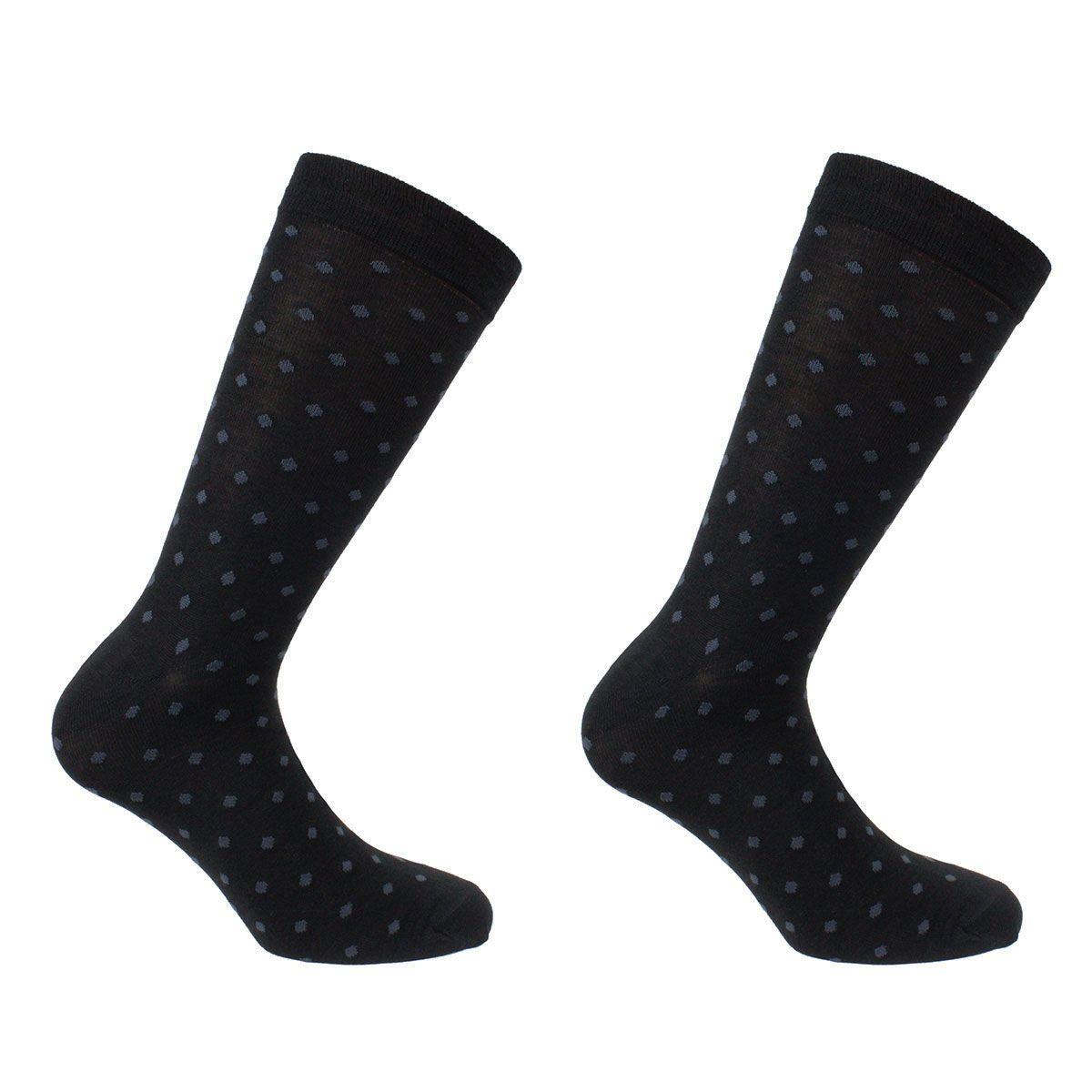 Peruggi -2 Pares Calcetín Bamboo Rombos Negro-0