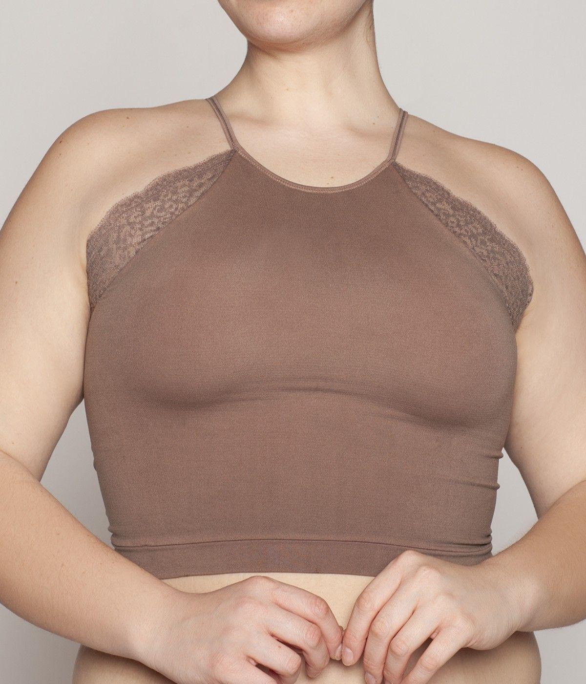 Polera Crop Encaje Seamless Lasst-2
