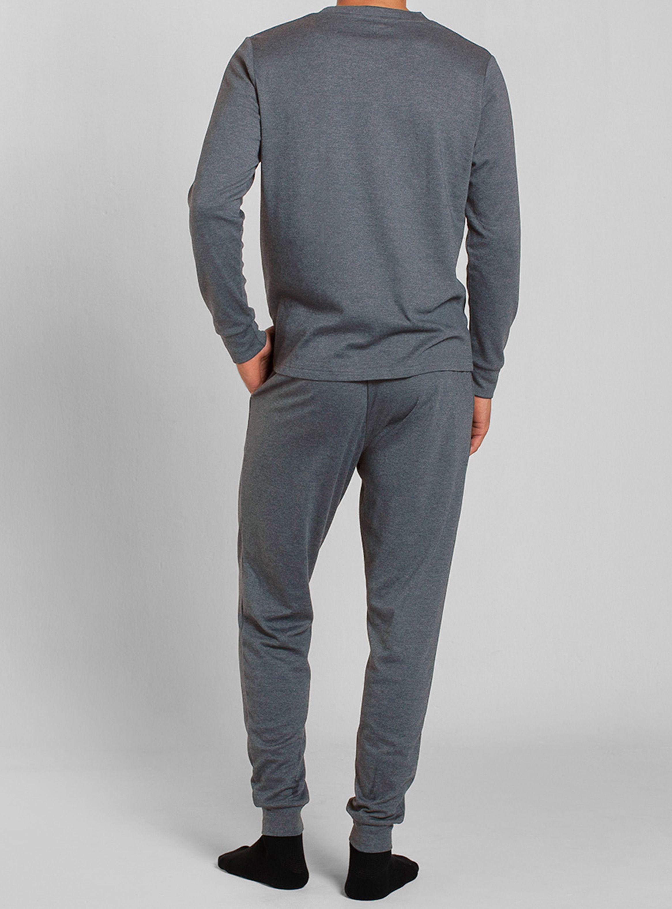 Pijama Algodón Manga Larga Pantalón Liso Hombre Monarch-3