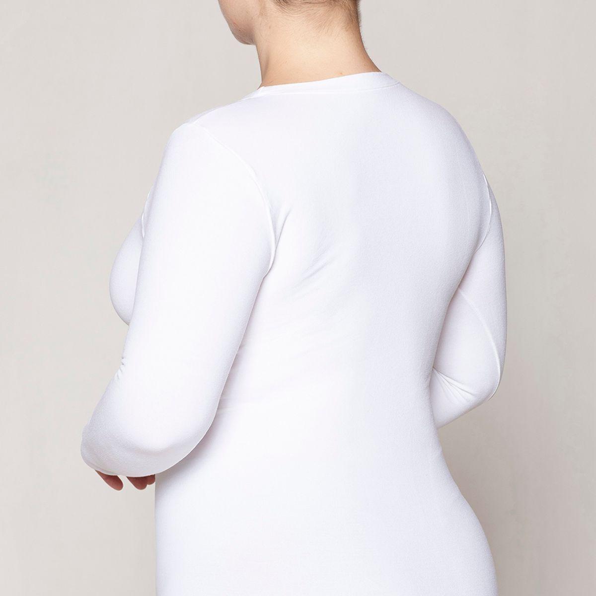 Polera Lana Merino Blanco Monarch-5