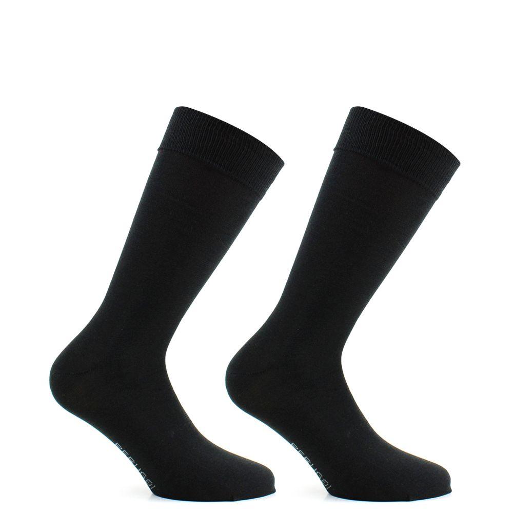 2 Pares Calcetin Algodón Sin Elastano Remallado 3/4 Negro-0