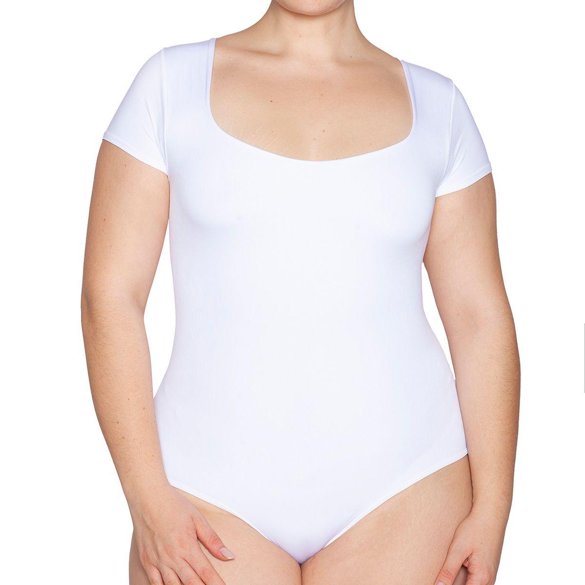 Body Manga Corta Escote Cuadrado Blanco-2