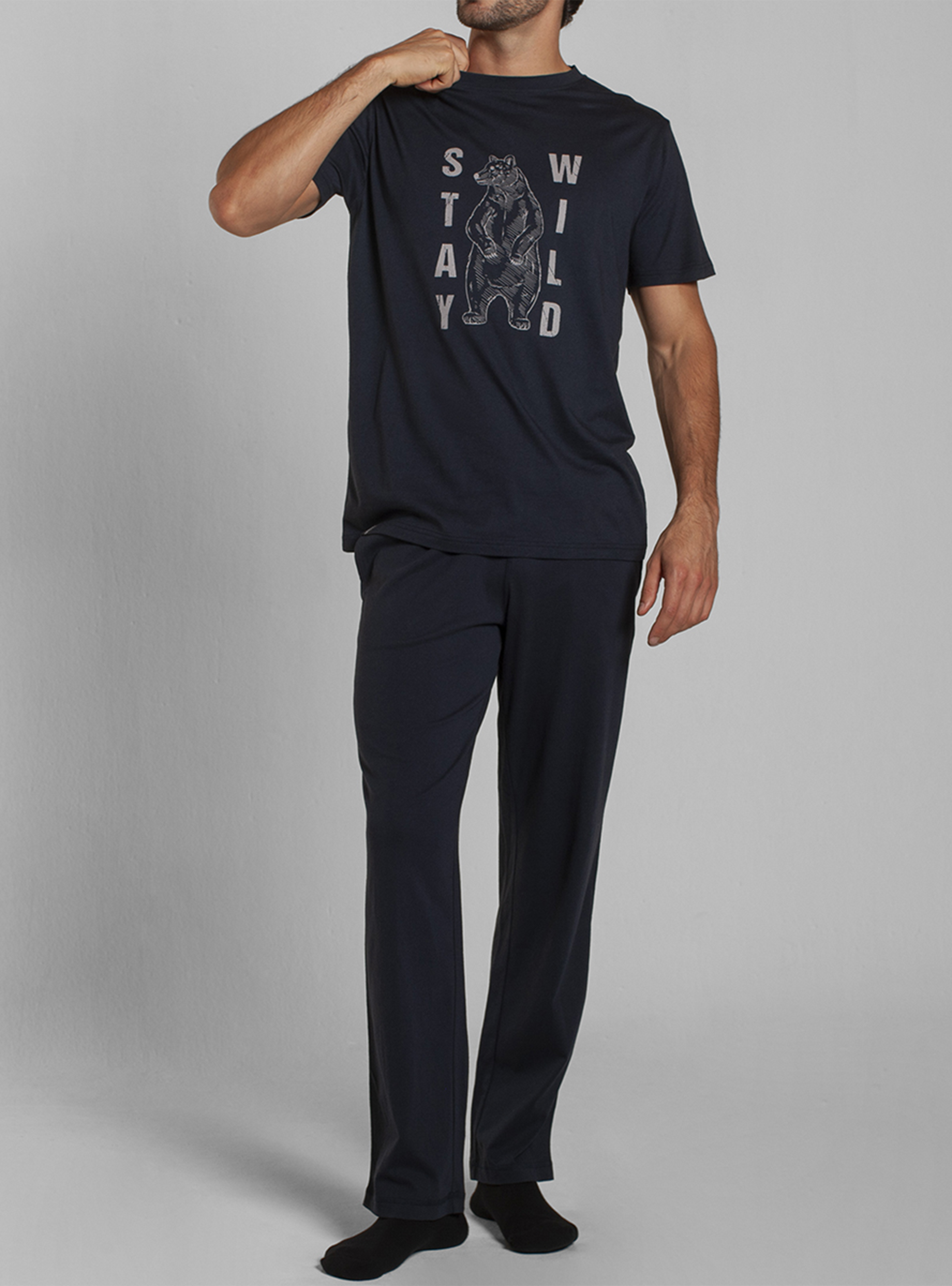 Pijama Algodón/Modal Lazo Hombre Monarch-1