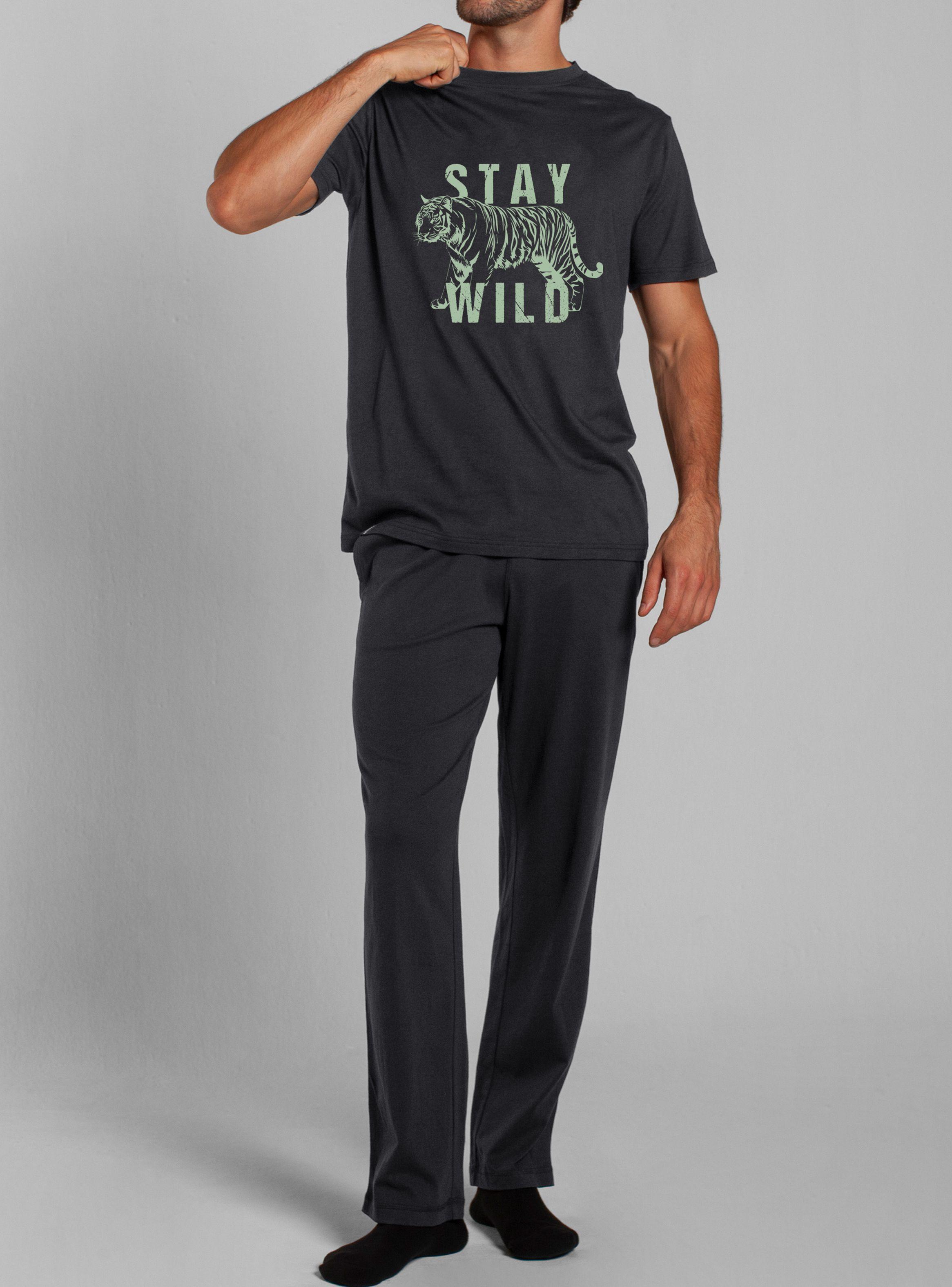 Pijama Algodón/Modal M/C Pantalón Lazo Hombre Monarch-1