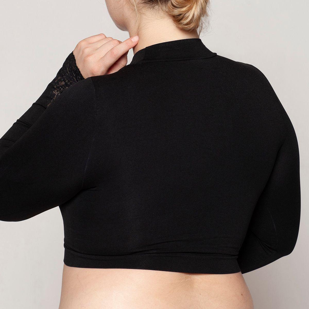 Crop Encaje Manga Larga Negro Lasst-4
