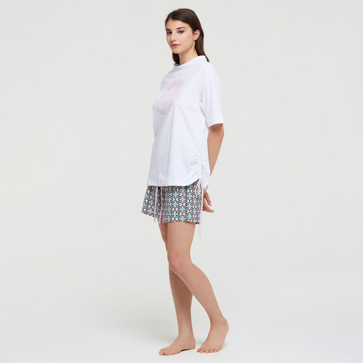 Pijama Short Alberta Blanco Pompea-1