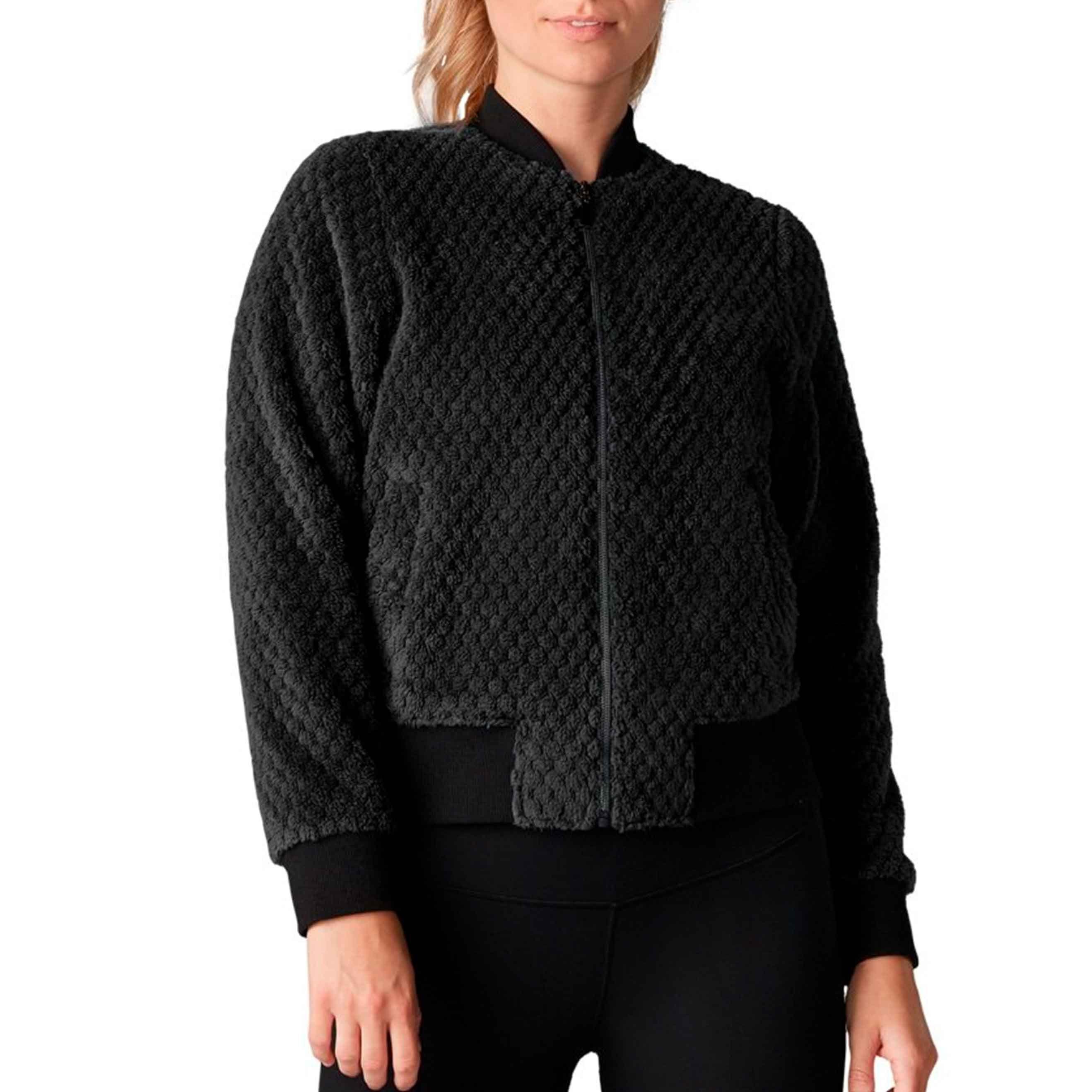 Cozy Bomber Jacket Negro-1