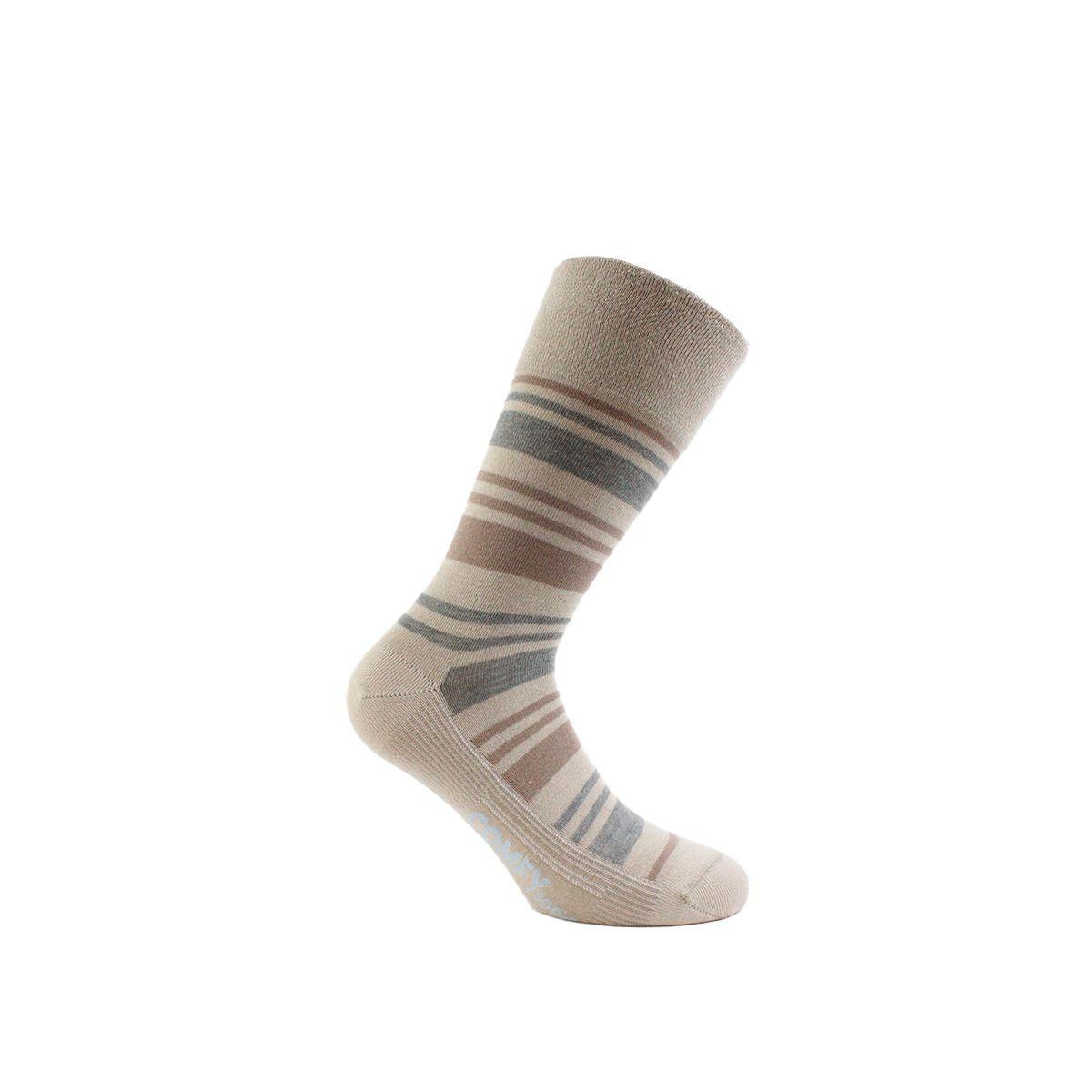 Calcetin Comfy Cobre + Bamboo Rayas Beige-0