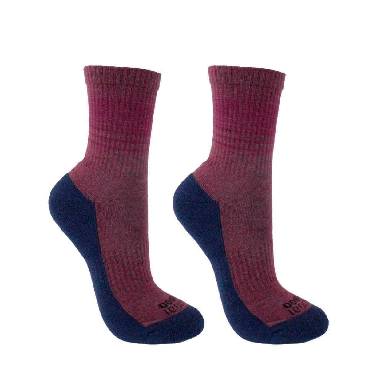 2 Pares Calcetin Bamboo + Coolmax Lineas Largo 2/4 Azul-0