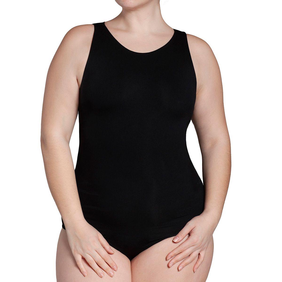 Body Sin Manga Escote Ojal Negro-3