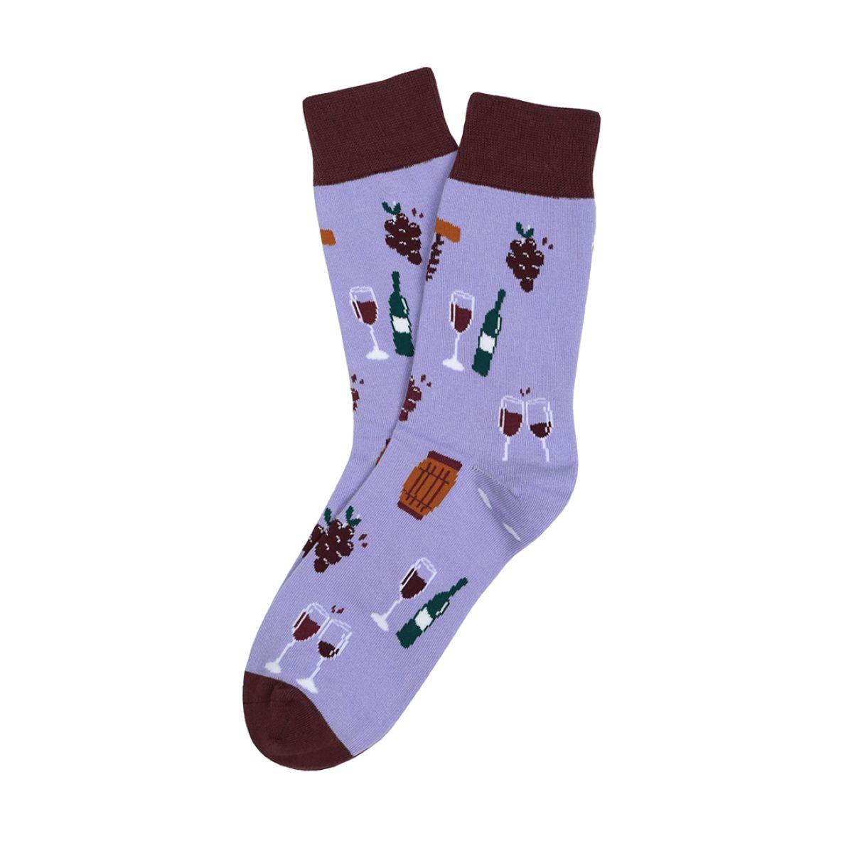 Calcetín Algodón Peinado Vino-0