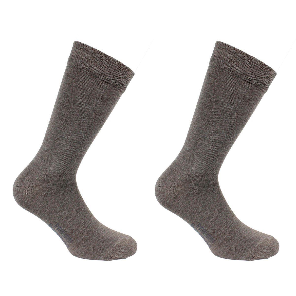 2 Pares Calcetín Bamboo Liso New Tabaco-0