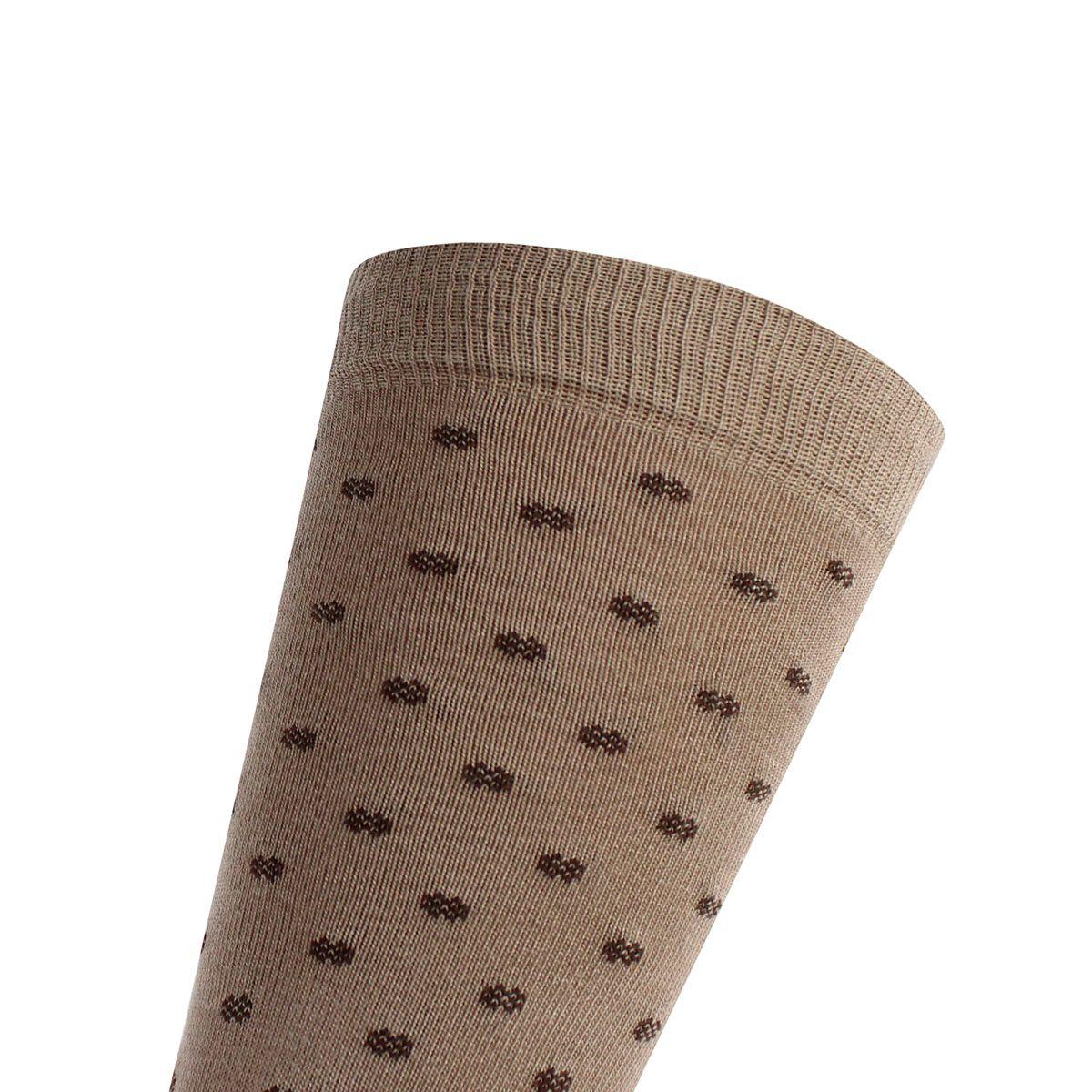 2 Pares Calcetín Bamboo Puntos Largo Americano Camel-4