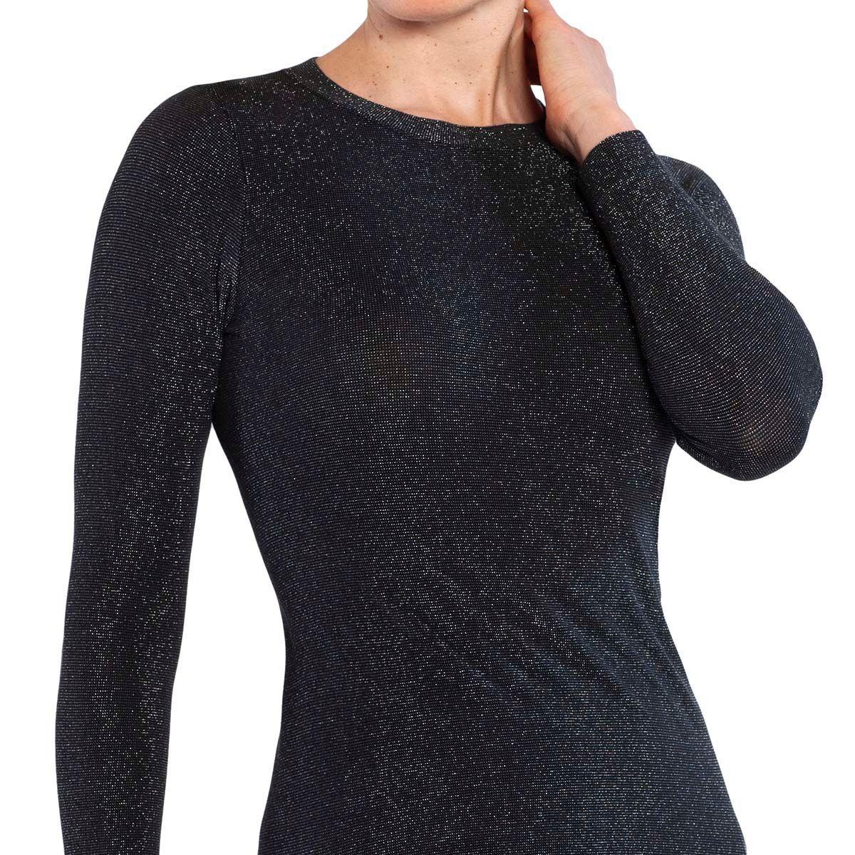 Polera Lurex Escote Polo Negro Lasst-2