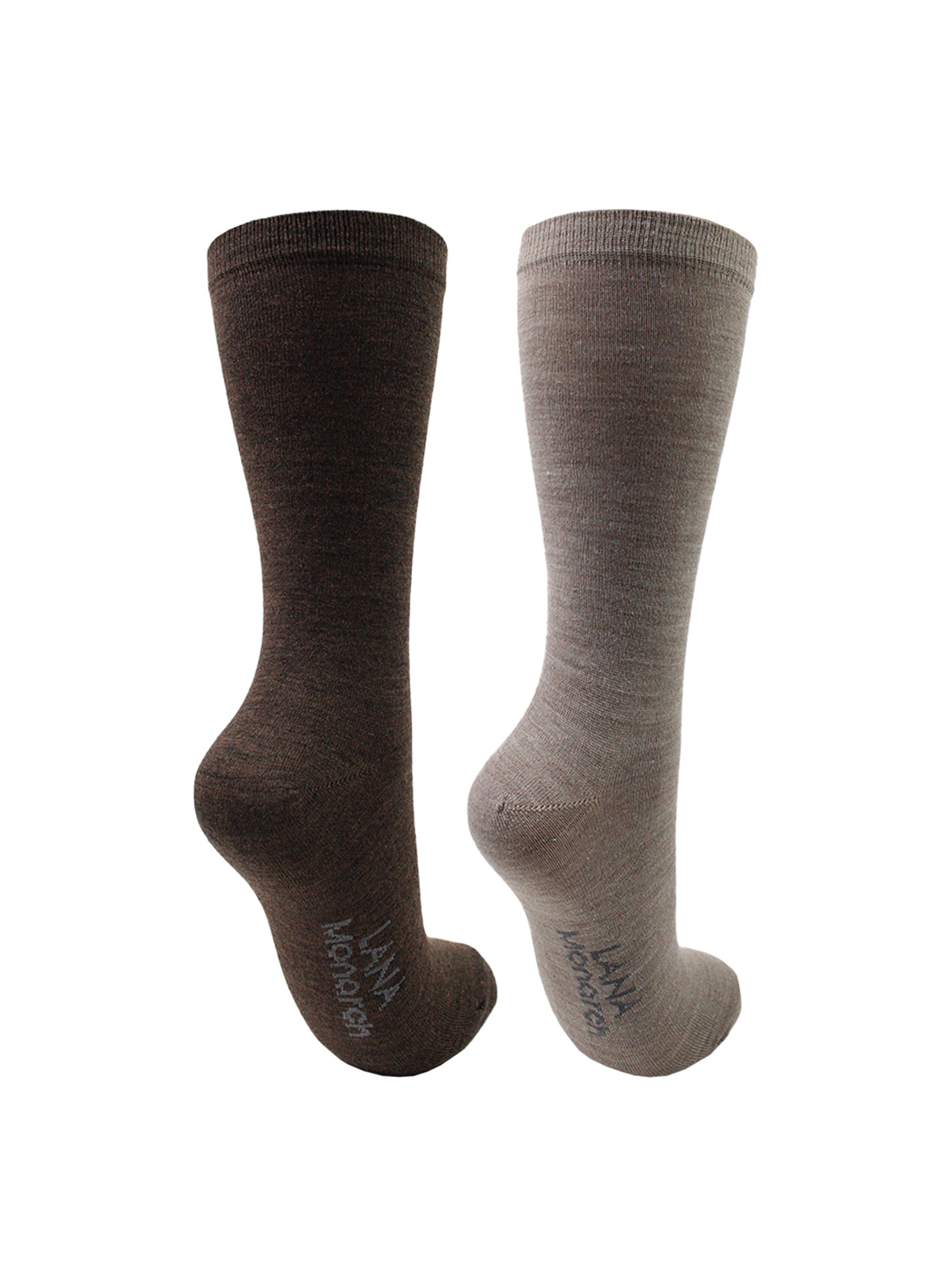 2 Pares Calcetín Lana Merino Lisa Largo 3/4 Monarch-1