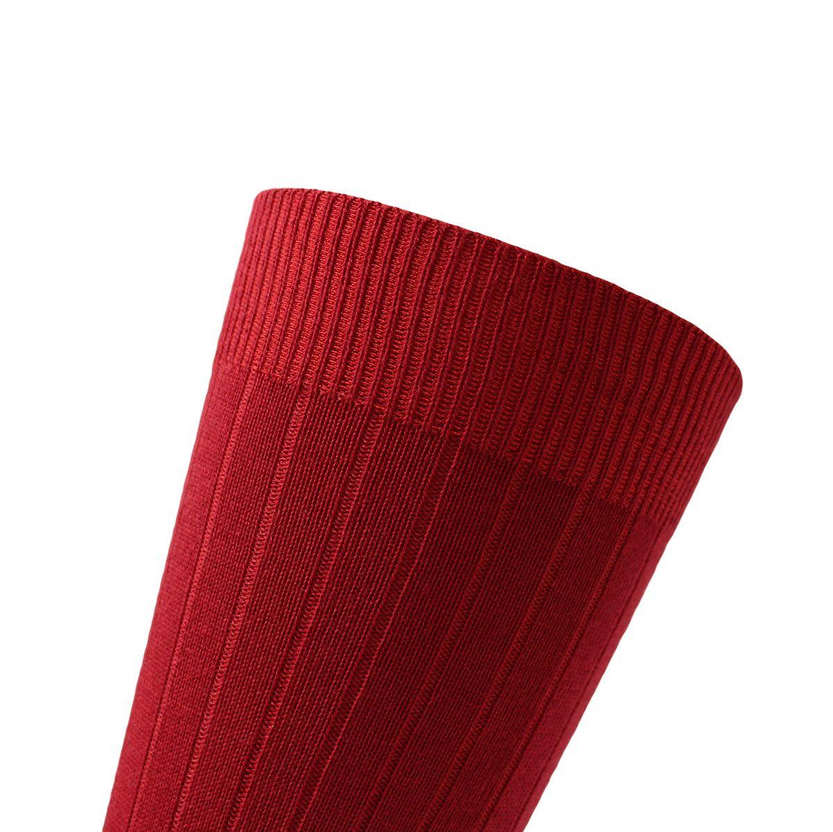 Calcetin Bamboo Acanalado Largo Americano Rojo-2