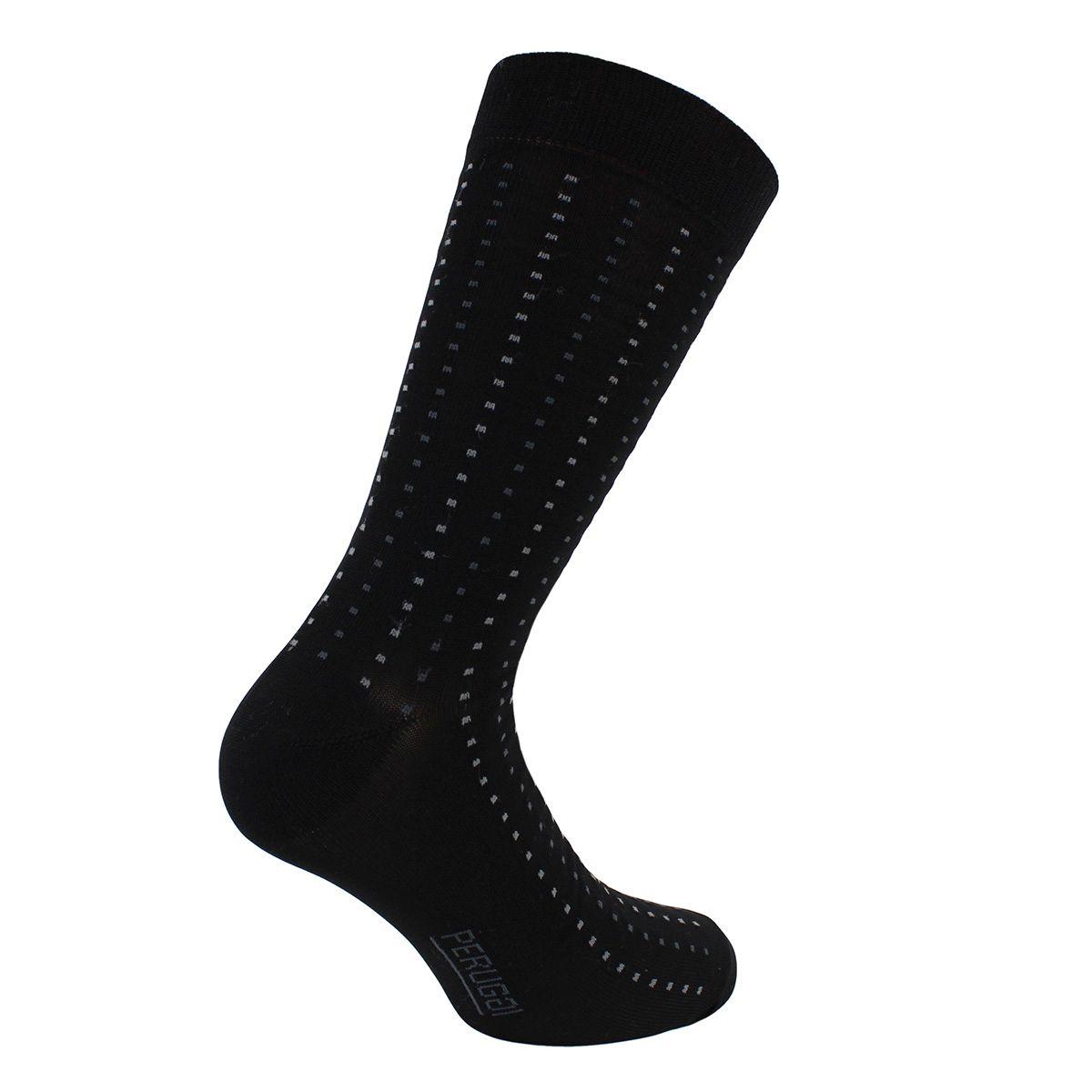 2 Pares Calcetín Hilo Puntos Largo Americano Negro-1