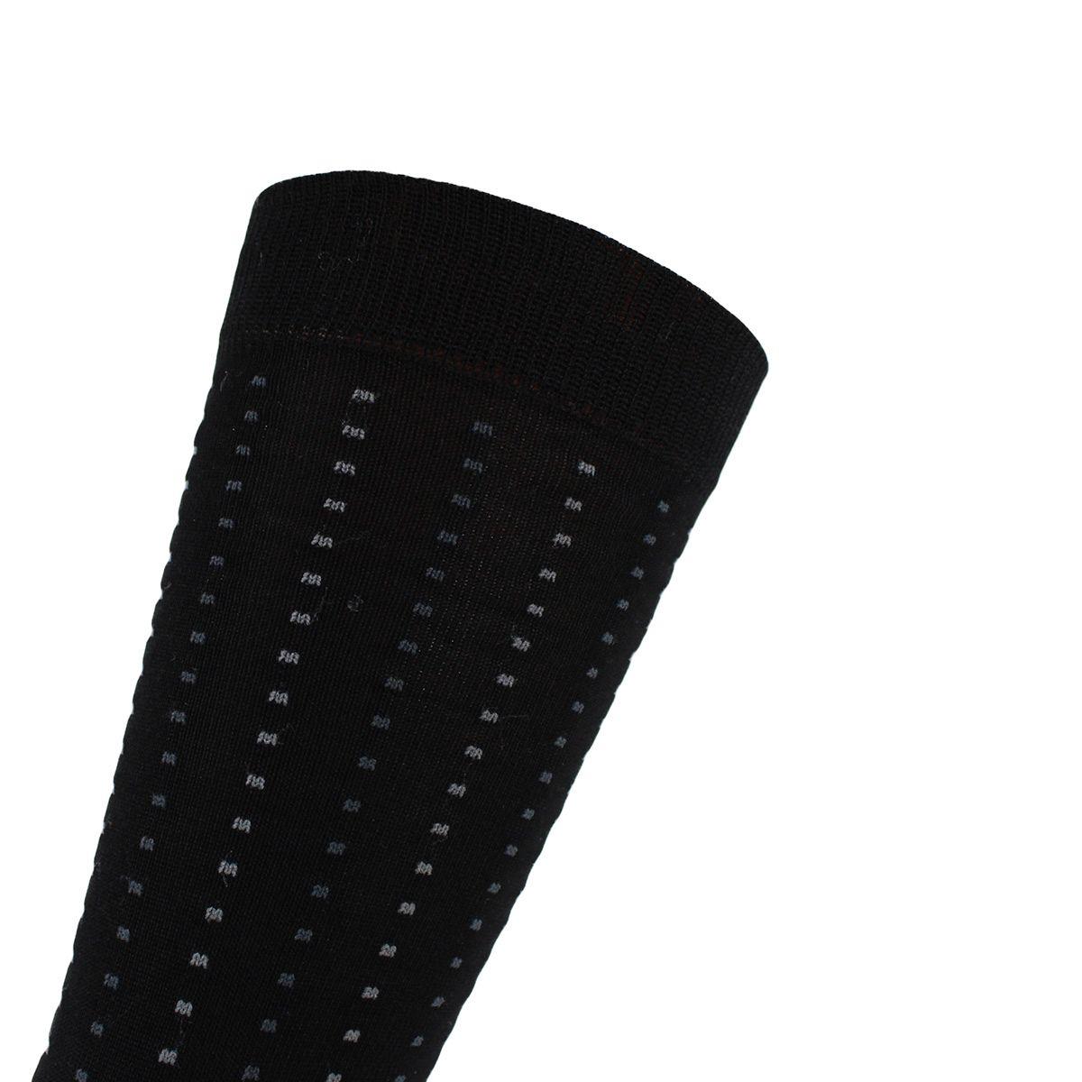 2 Pares Calcetín Hilo Puntos Largo Americano Negro-2