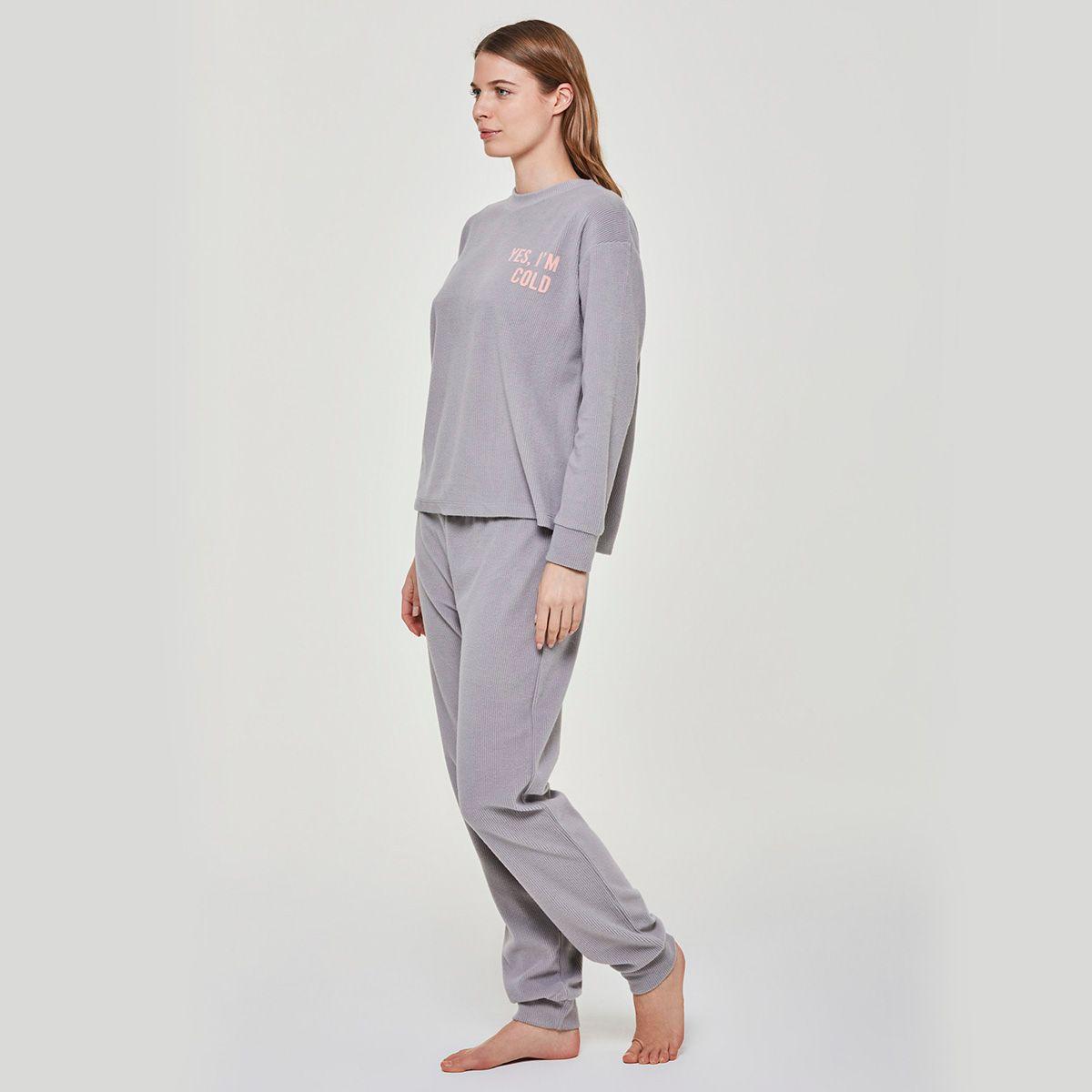 Pijama Micropolar Garofano Gris Pompea-1