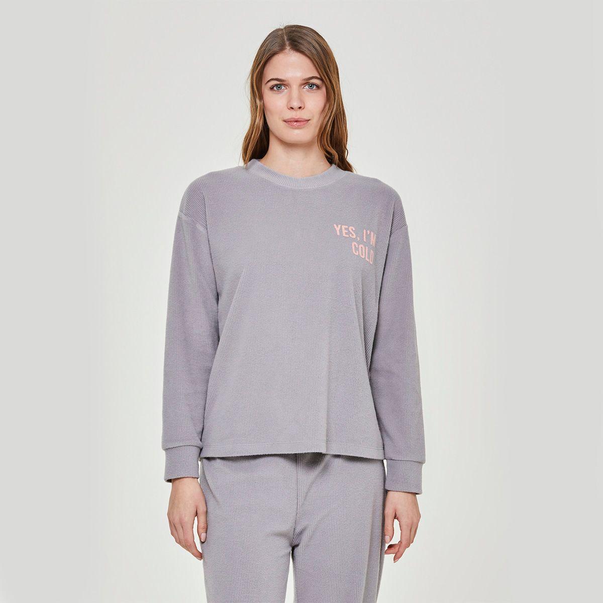 Pijama Micropolar Garofano Gris Pompea-3