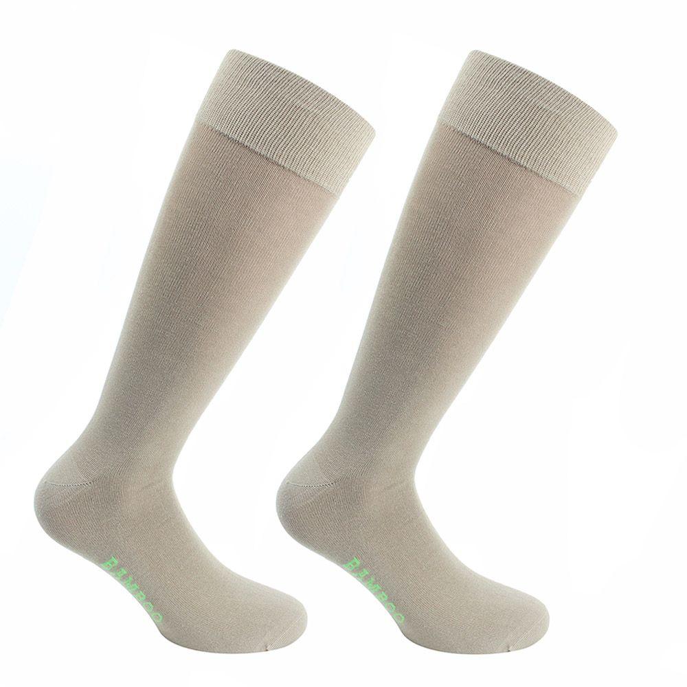 Bi-Pack Calcetines Bamboo 3/4 Liso Beige-0