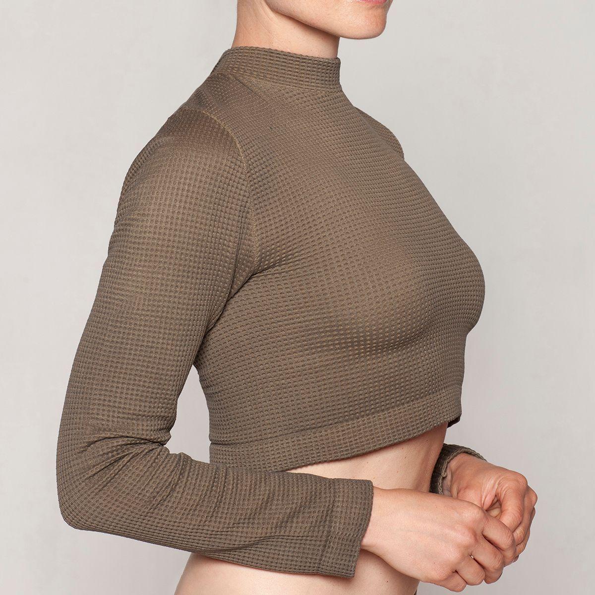 Crop Manga Larga Beatle Verde Musgo Lasst-4