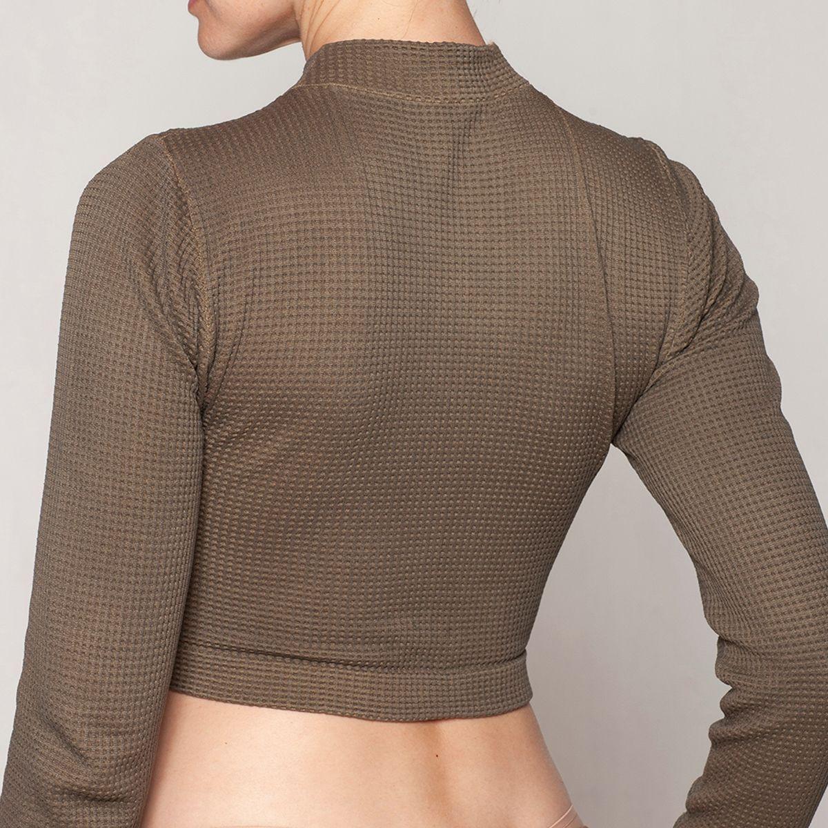 Crop Manga Larga Beatle Verde Musgo Lasst-5
