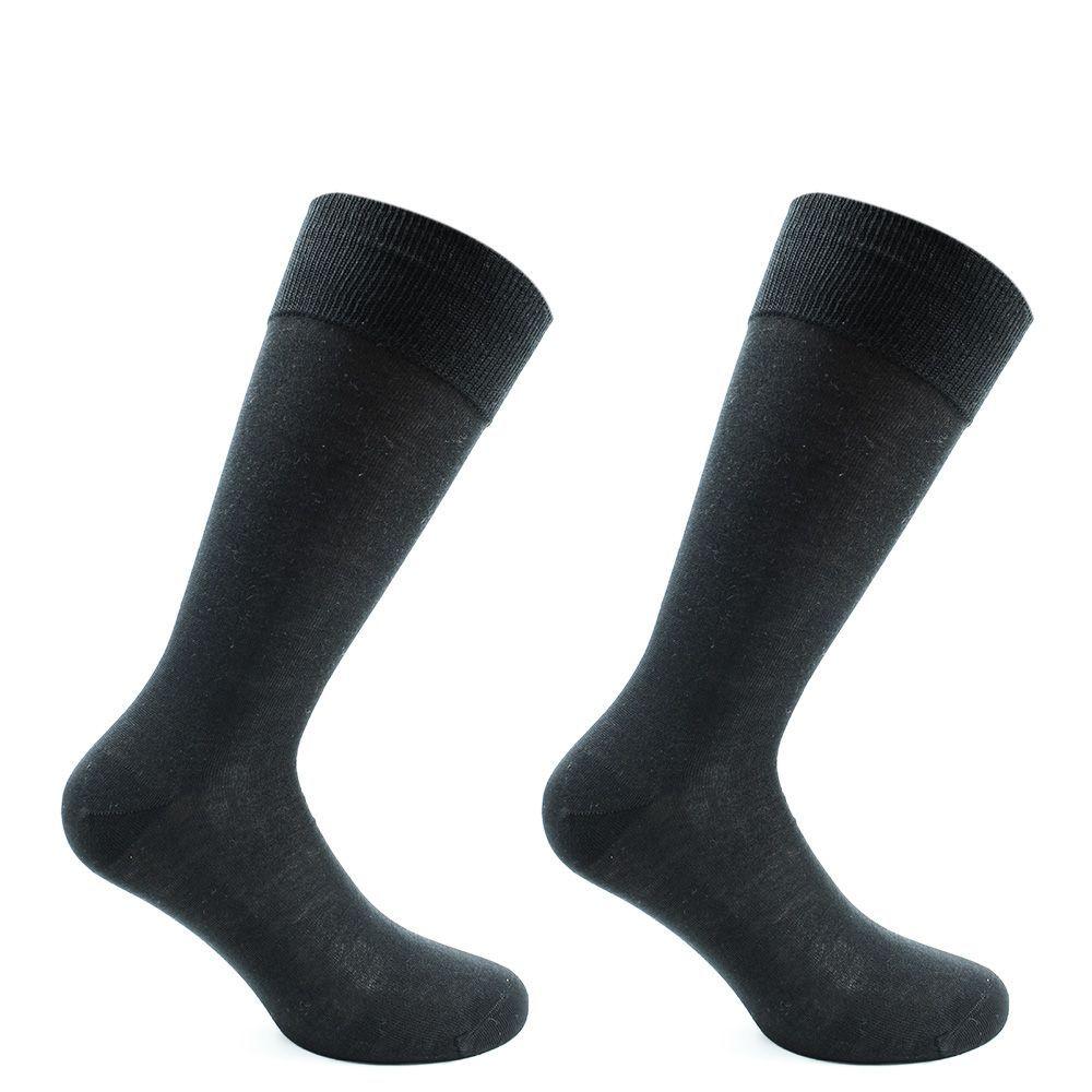 2 Pares Calcetines Hilo Hombre Negro-0
