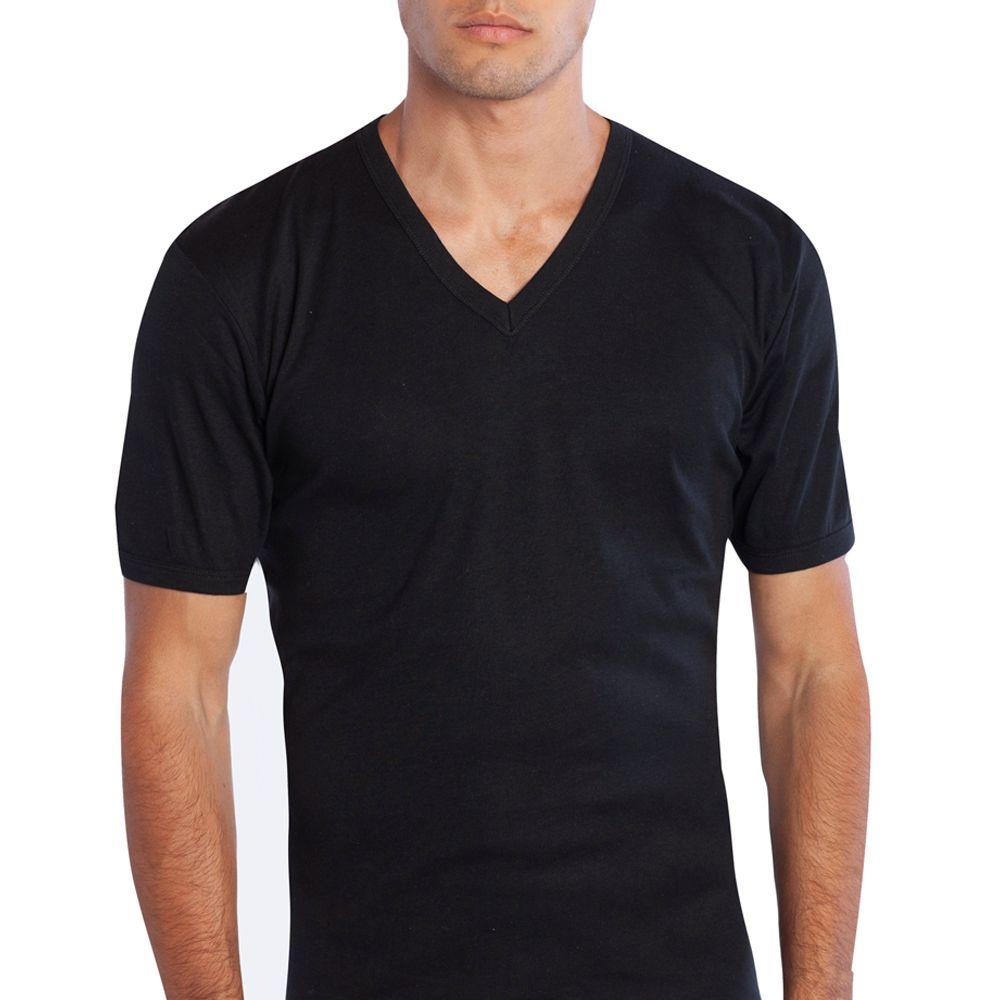 Camiseta Algodón Manga Corta Negro-0
