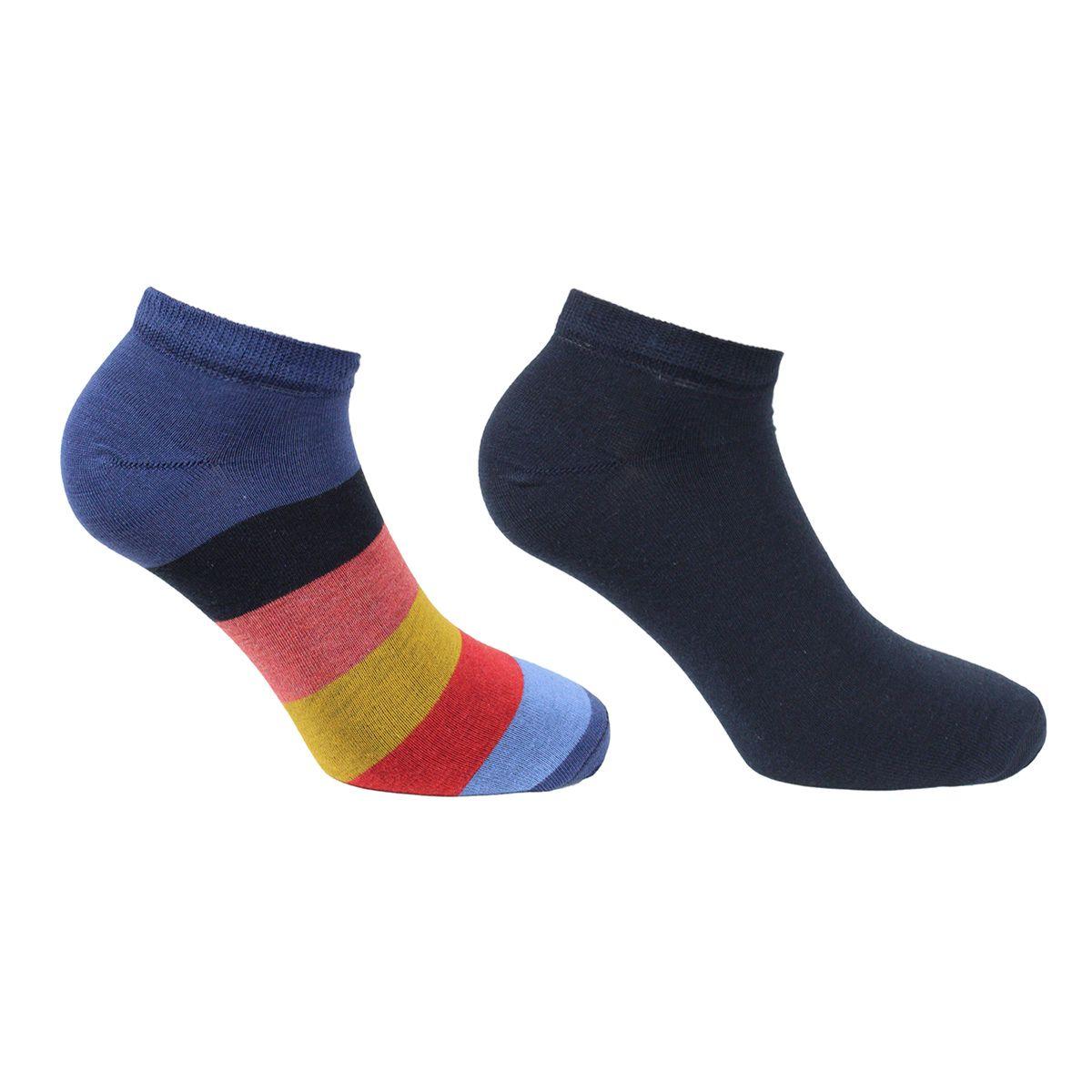 2 Pares Calcetín Bamboo Franjas Azul-0