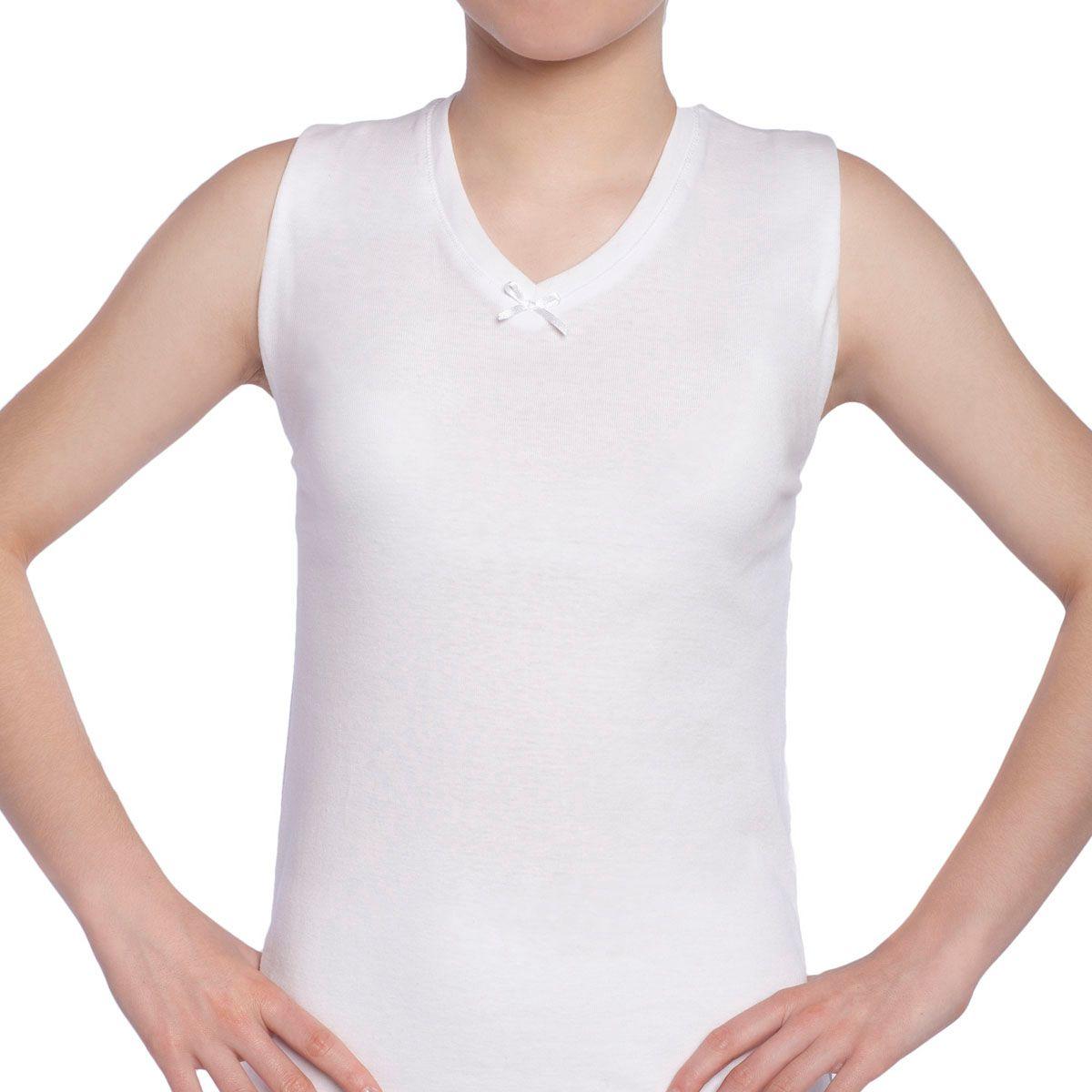Camiseta Algodón Sin Manga Blanco-0