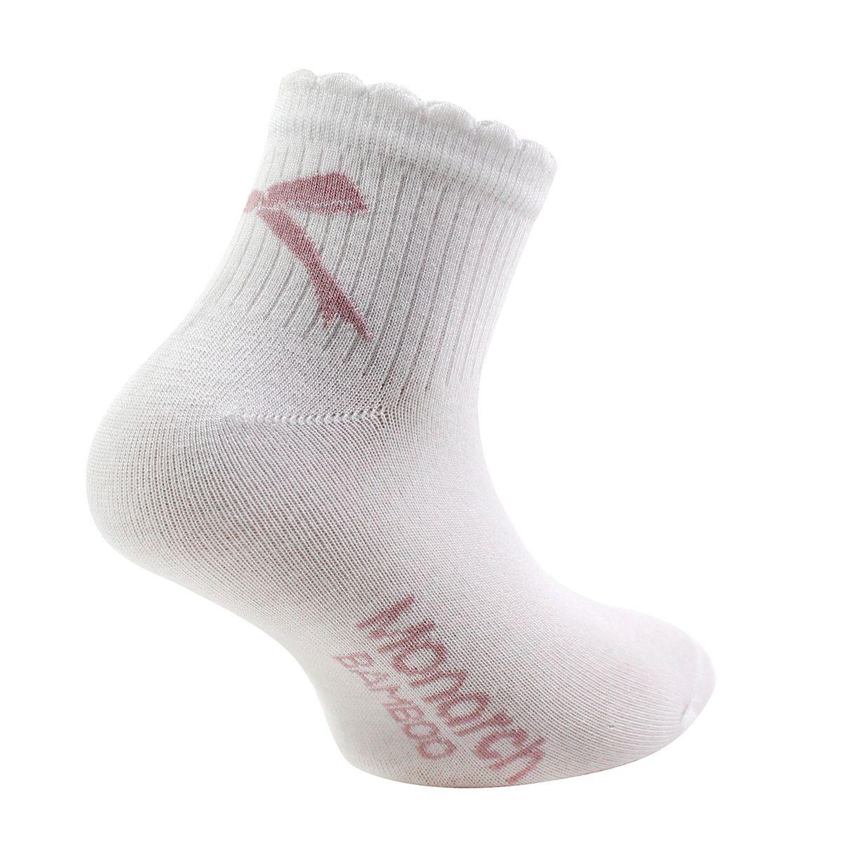 2 Pares Calcetín Bamboo Cinta Largo 1/4 Blanco-1